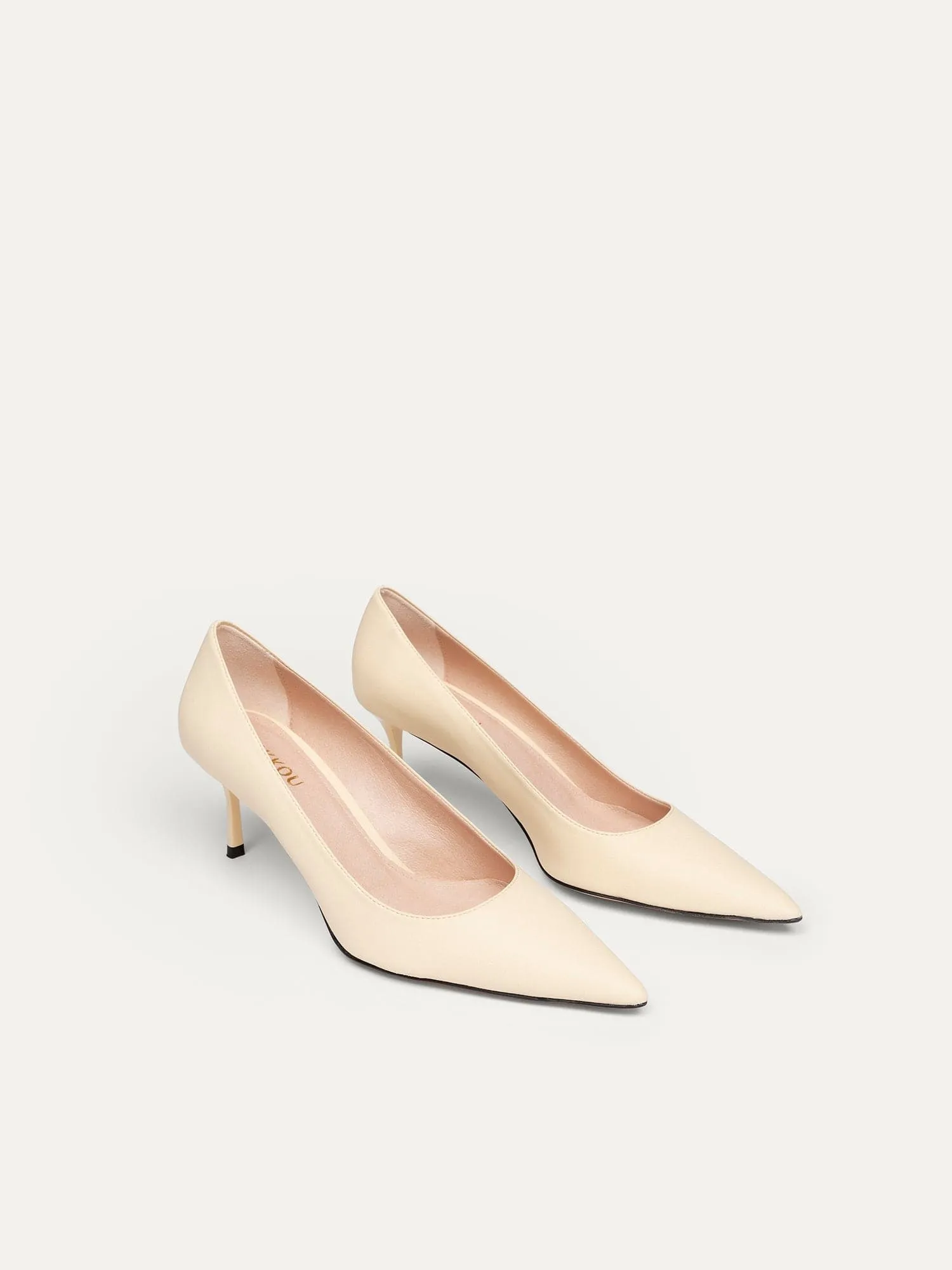 10am Monday at the Office Vegan Leather Heels | Light Beige