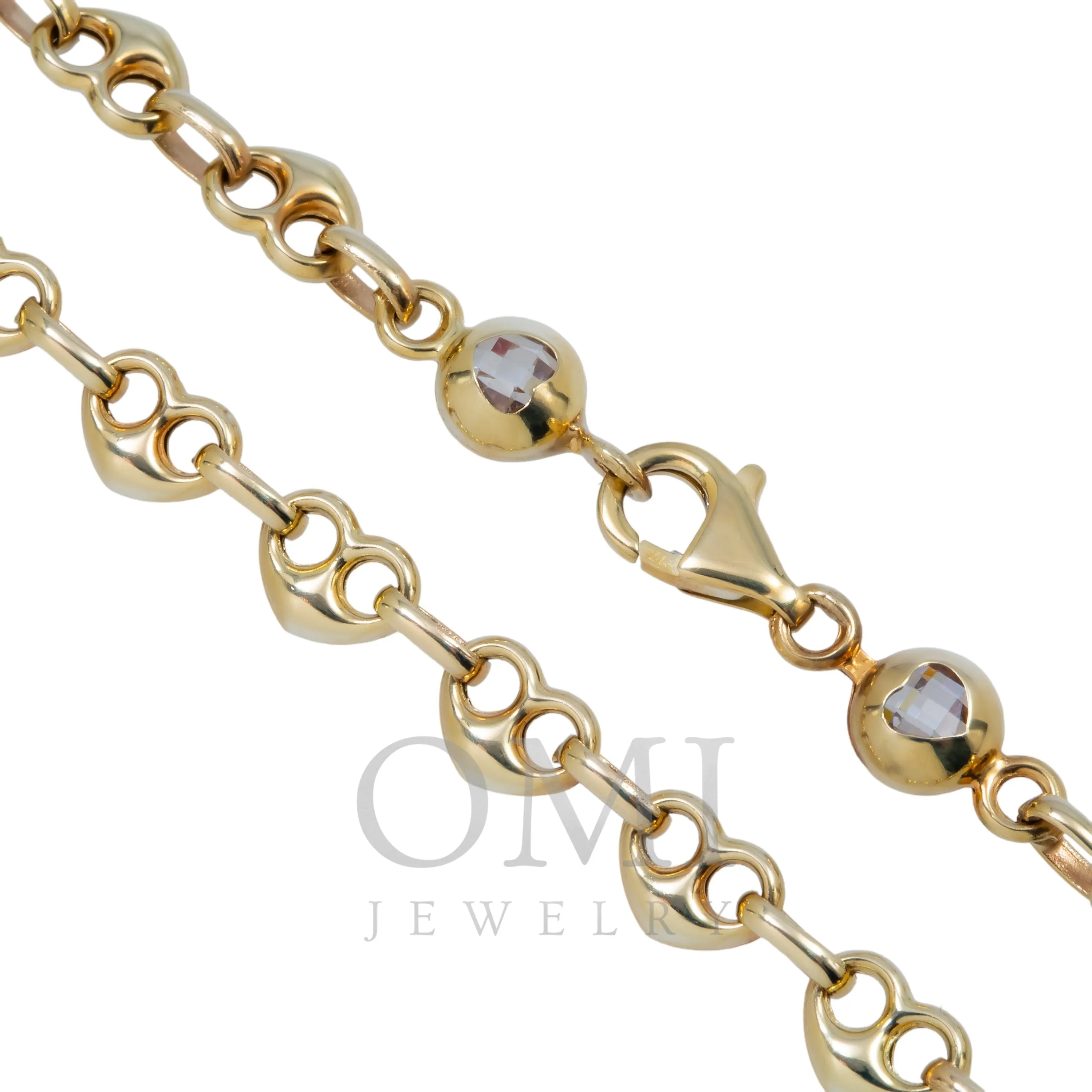 10K GOLD 6.04MM HOLLOW PUFFED HEART SHAPE CHAIN