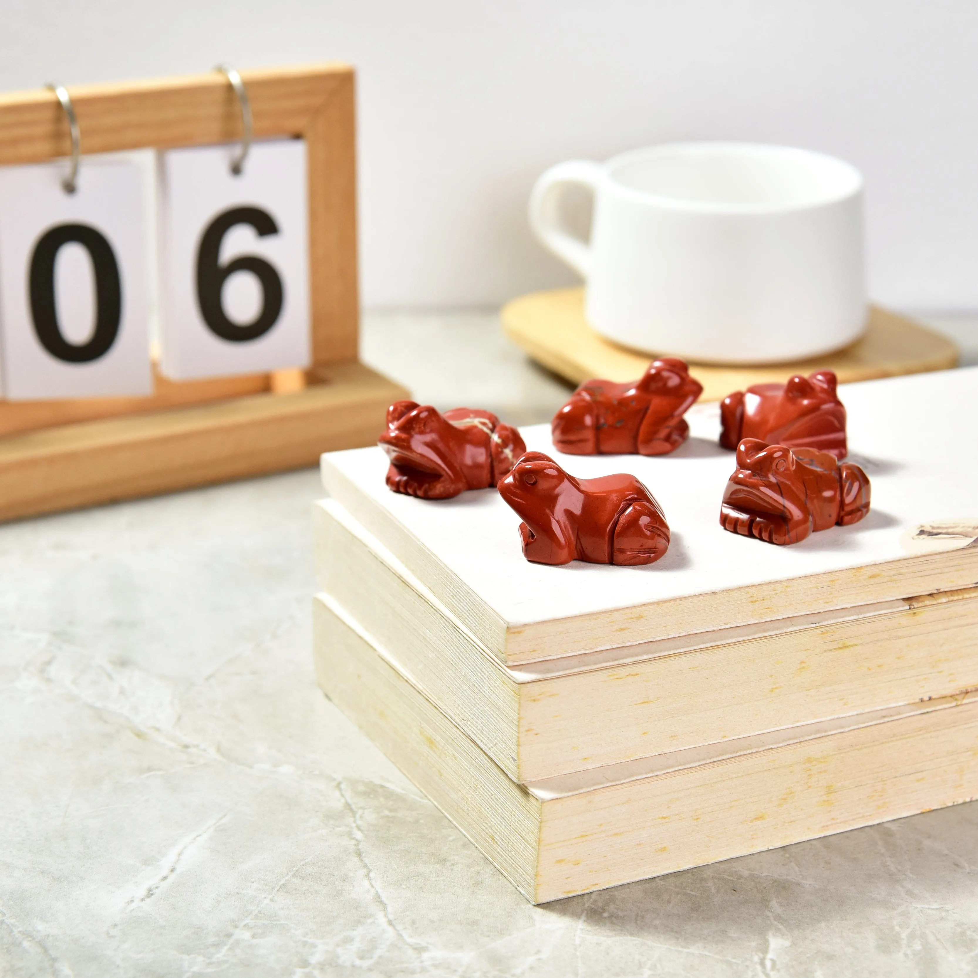 1.5 Red Jasper Frog Natural Gemstone Carving