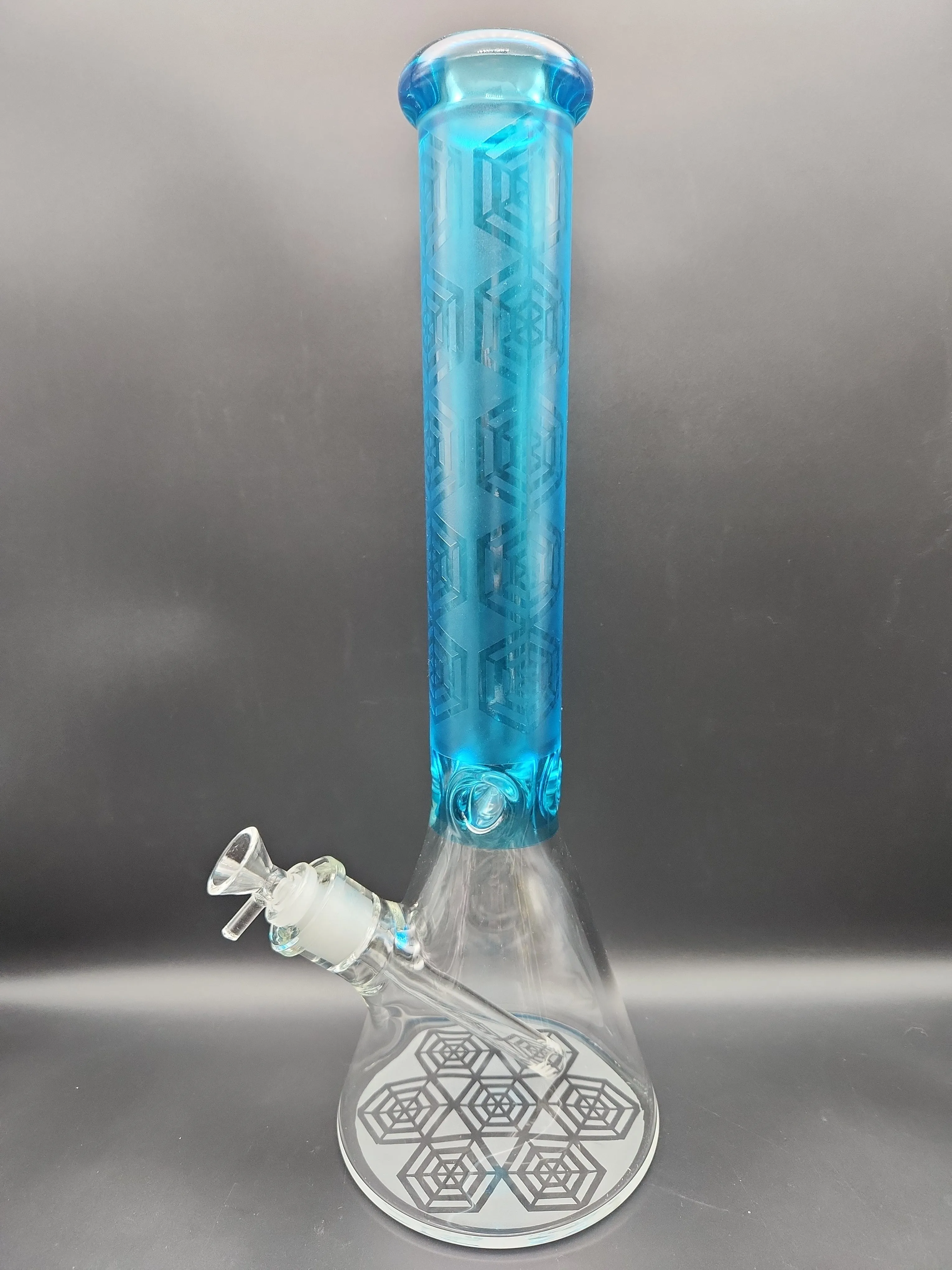 16 Etched Color Tube Beaker Bongs