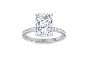 4.60ct Vintage Radiant cut Moissanite engagement ring