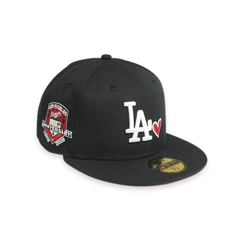 [70698999] Los Angeles Dodgers 50th Anniversary Black 59FIFTY Men's Fitted Hat