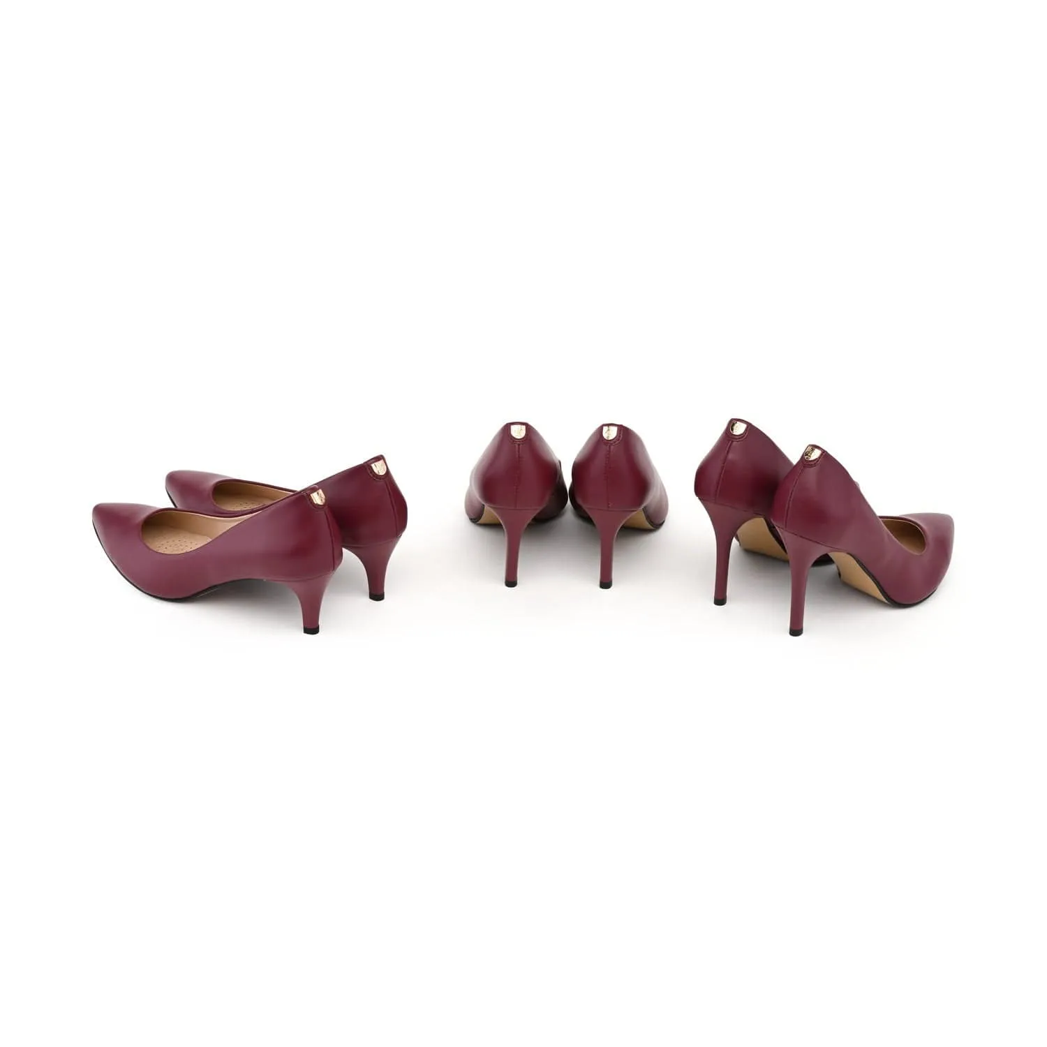 95mm Vegan Apple Leather Heels | Burgundy Bliss