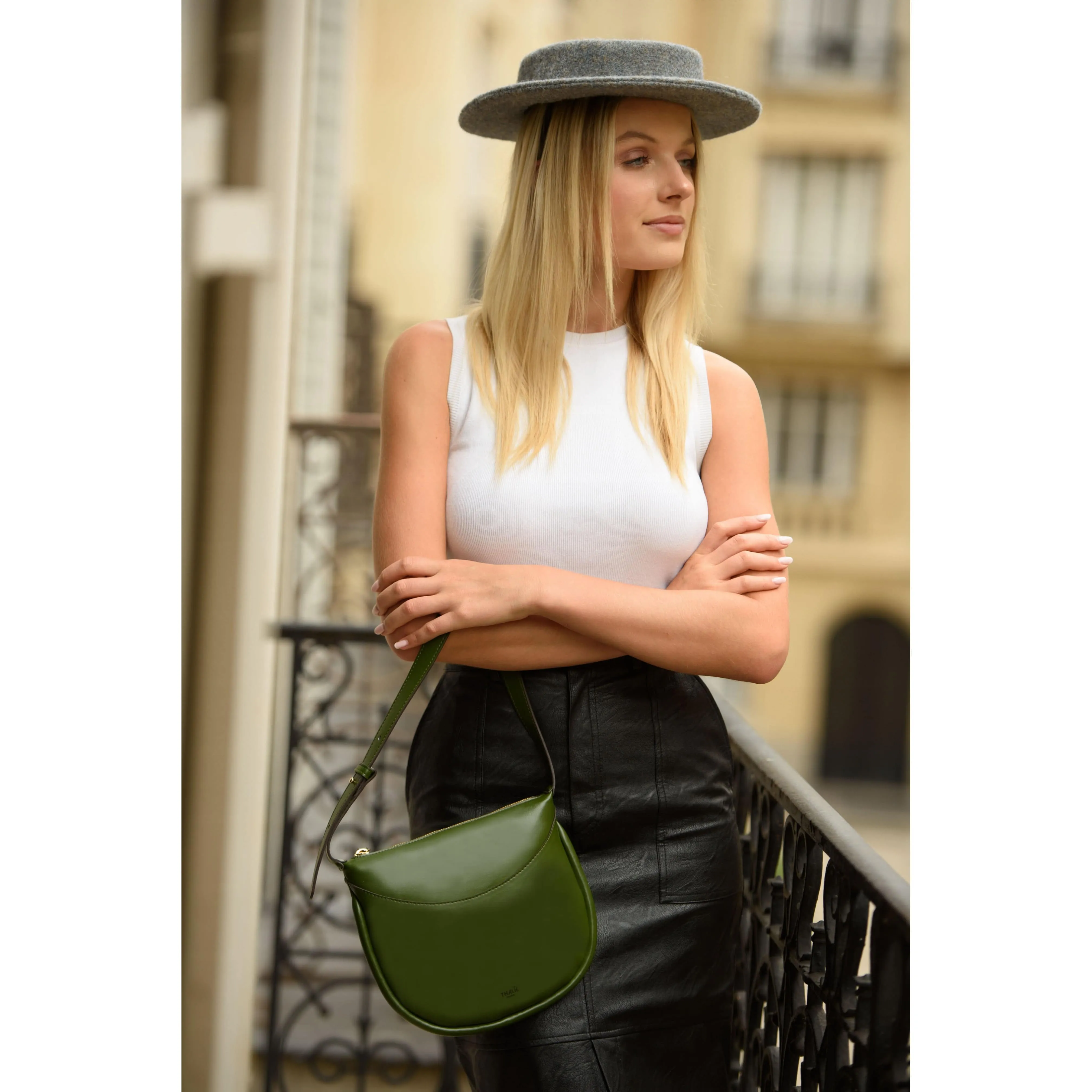 Adele Desserto Cactus Leather Vegan Shoulder Bag | Green