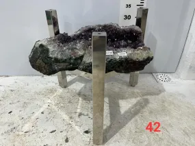 Amethyst Geode Table from Brazil with Custom Stand- 16 / 36 lbs