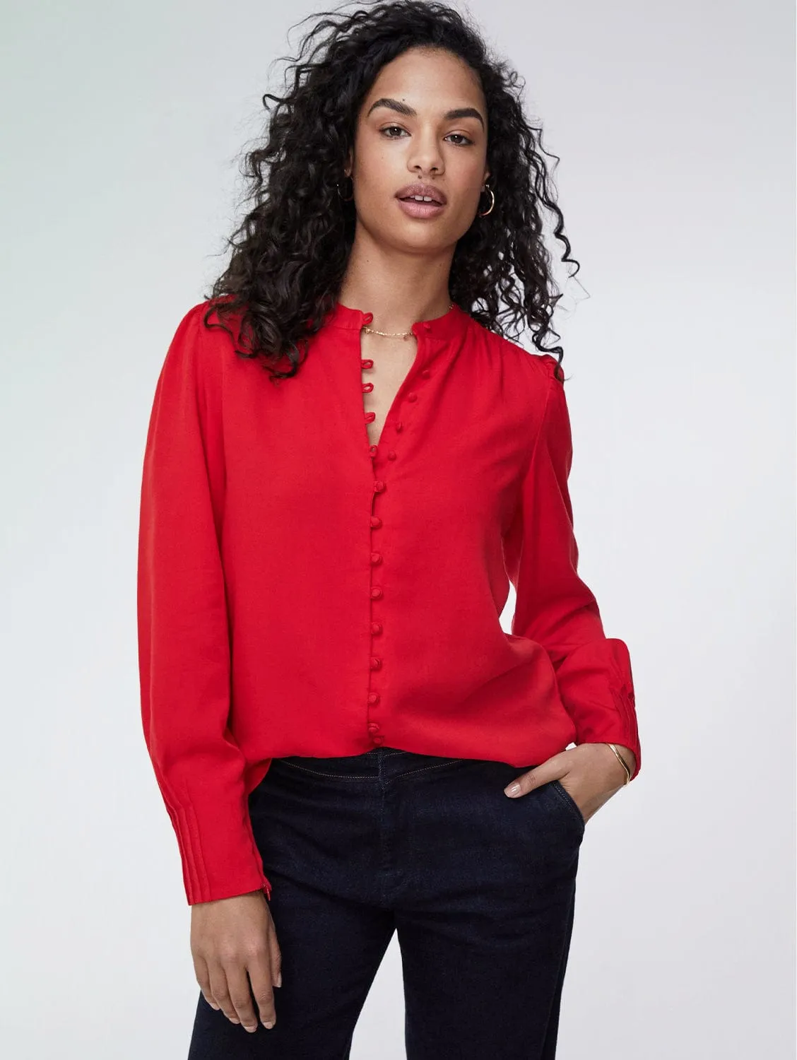 Annika TENCEL Blouse | Crimson Red