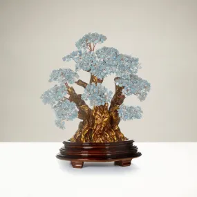 Aquamarine Tree of Life Centerpiece with over 2,000 Natural Gemstones