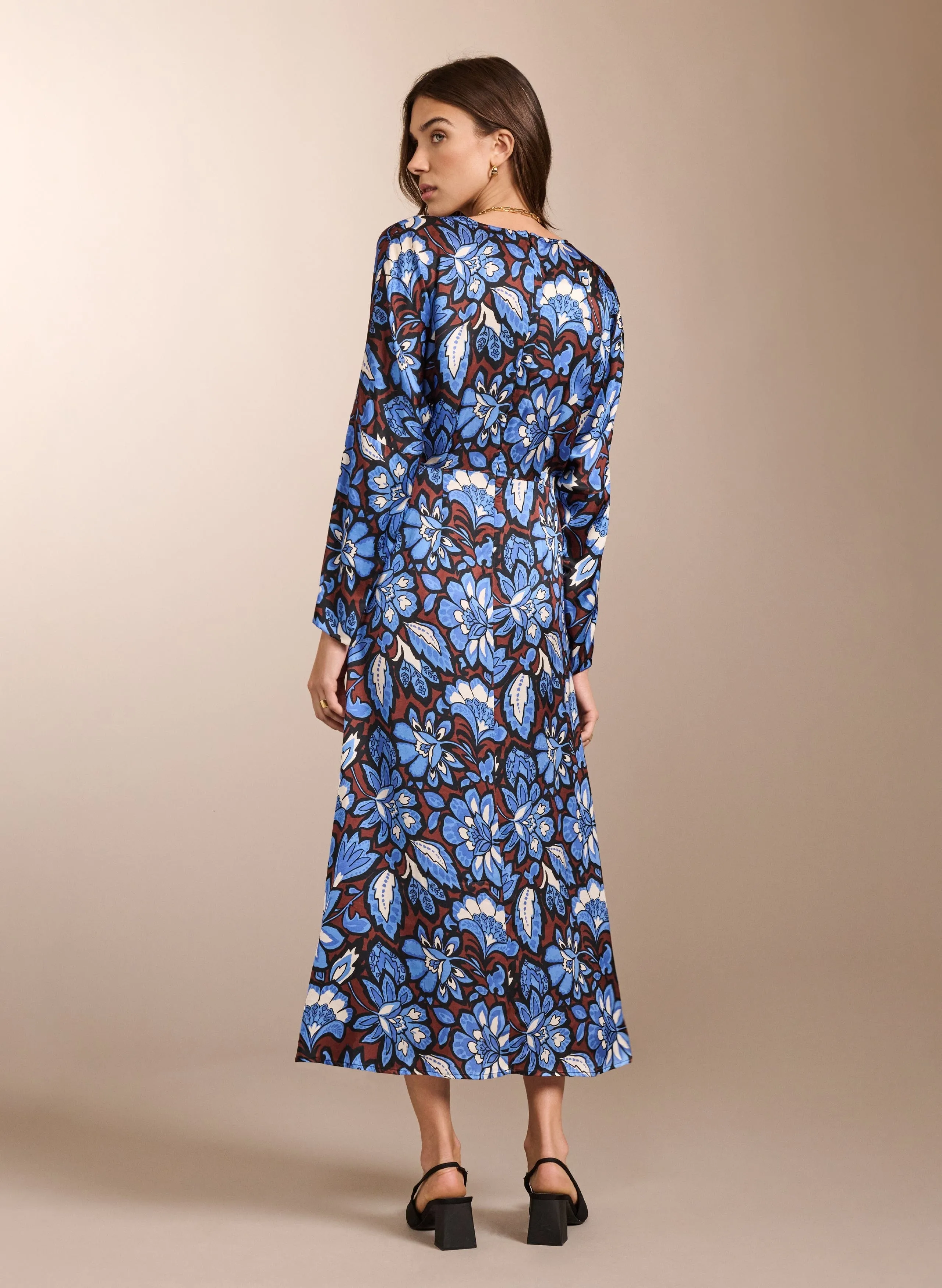 Arabella LENZING ECOVERO Recycled Dress | Blue Floral Saraca