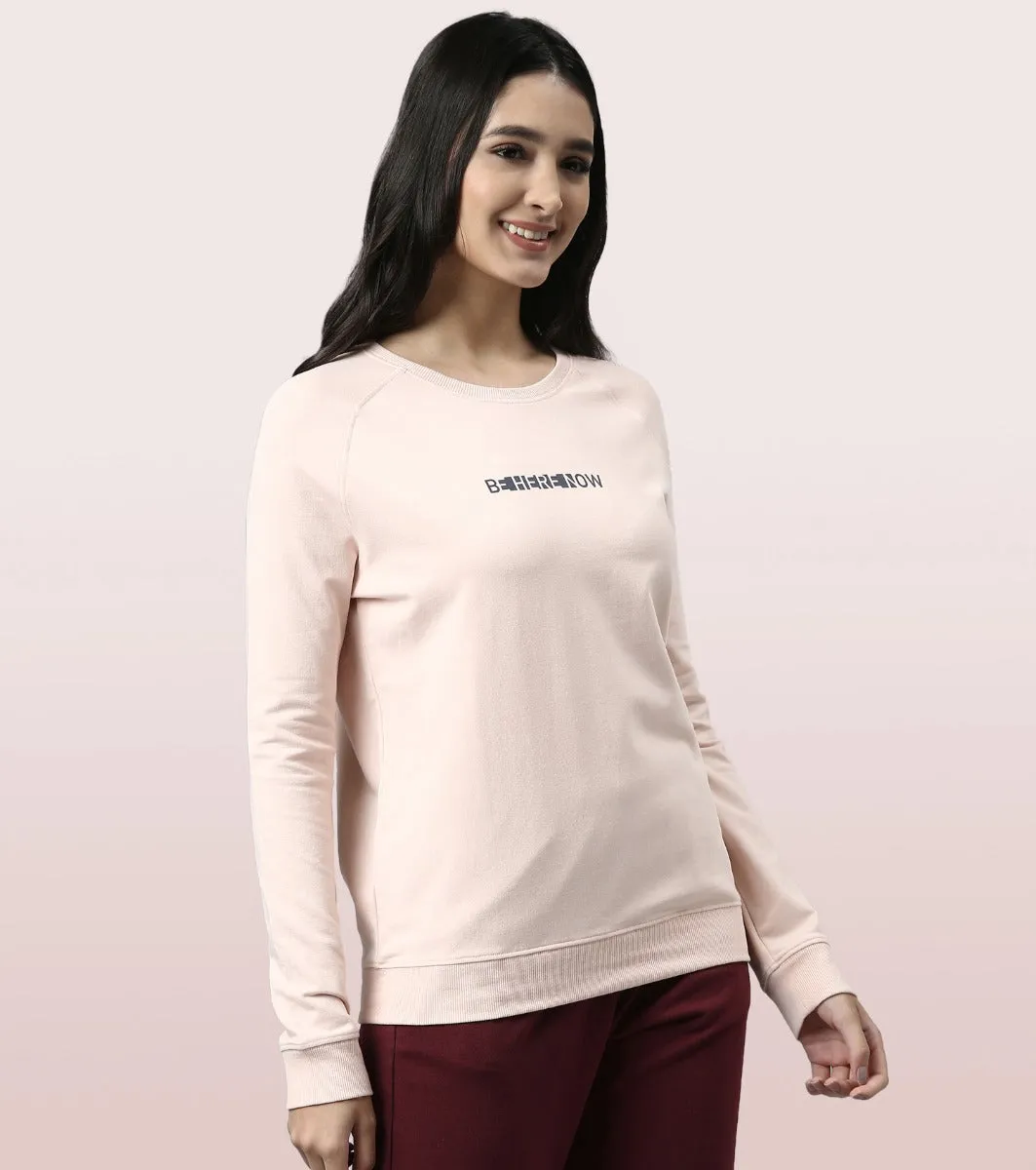 Basic Sweat | Long Sleeve Basic Pop Over Sweatshirt With Mindful Graphic