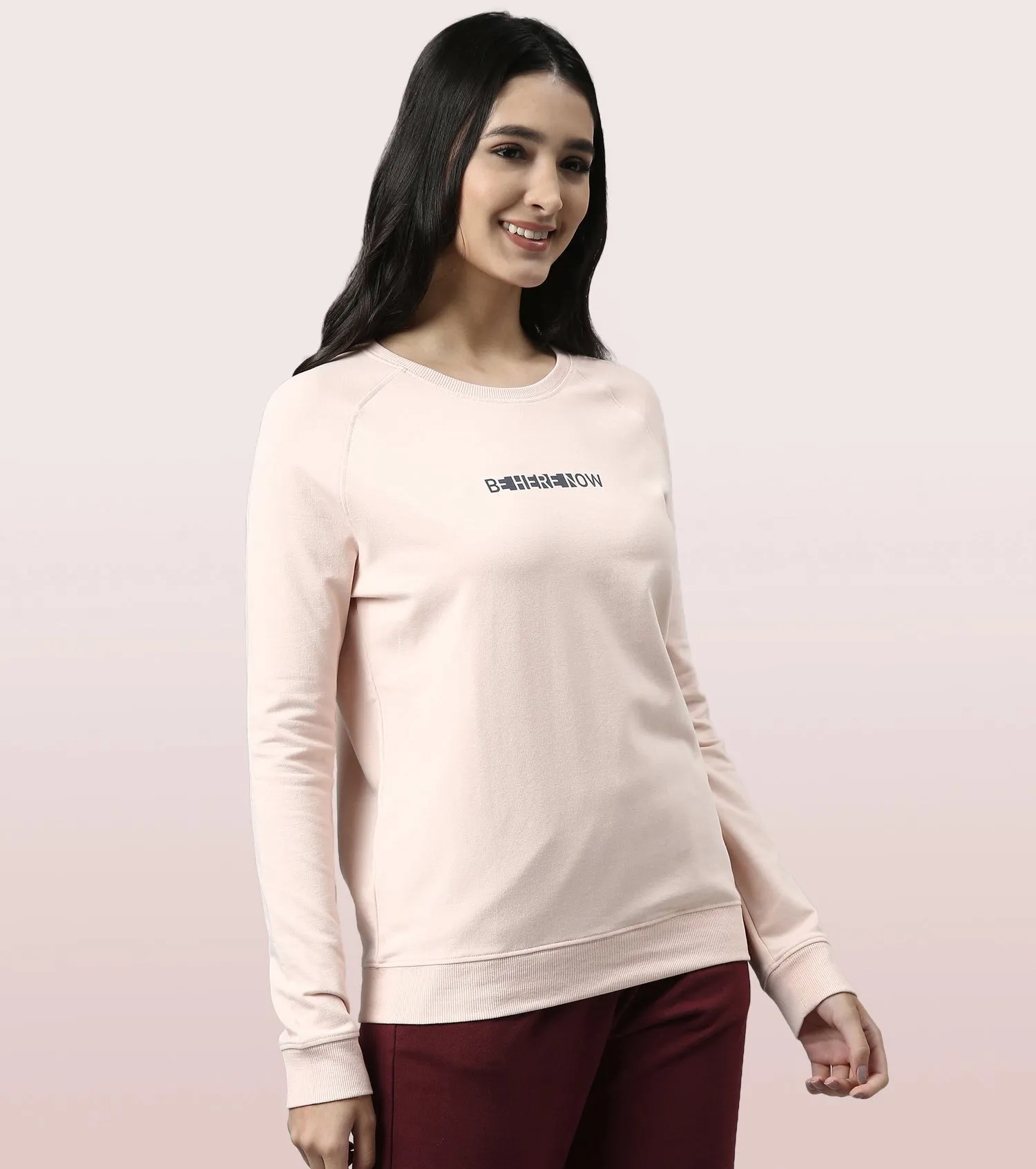 Basic Sweat | Long Sleeve Basic Pop Over Sweatshirt With Mindful Graphic