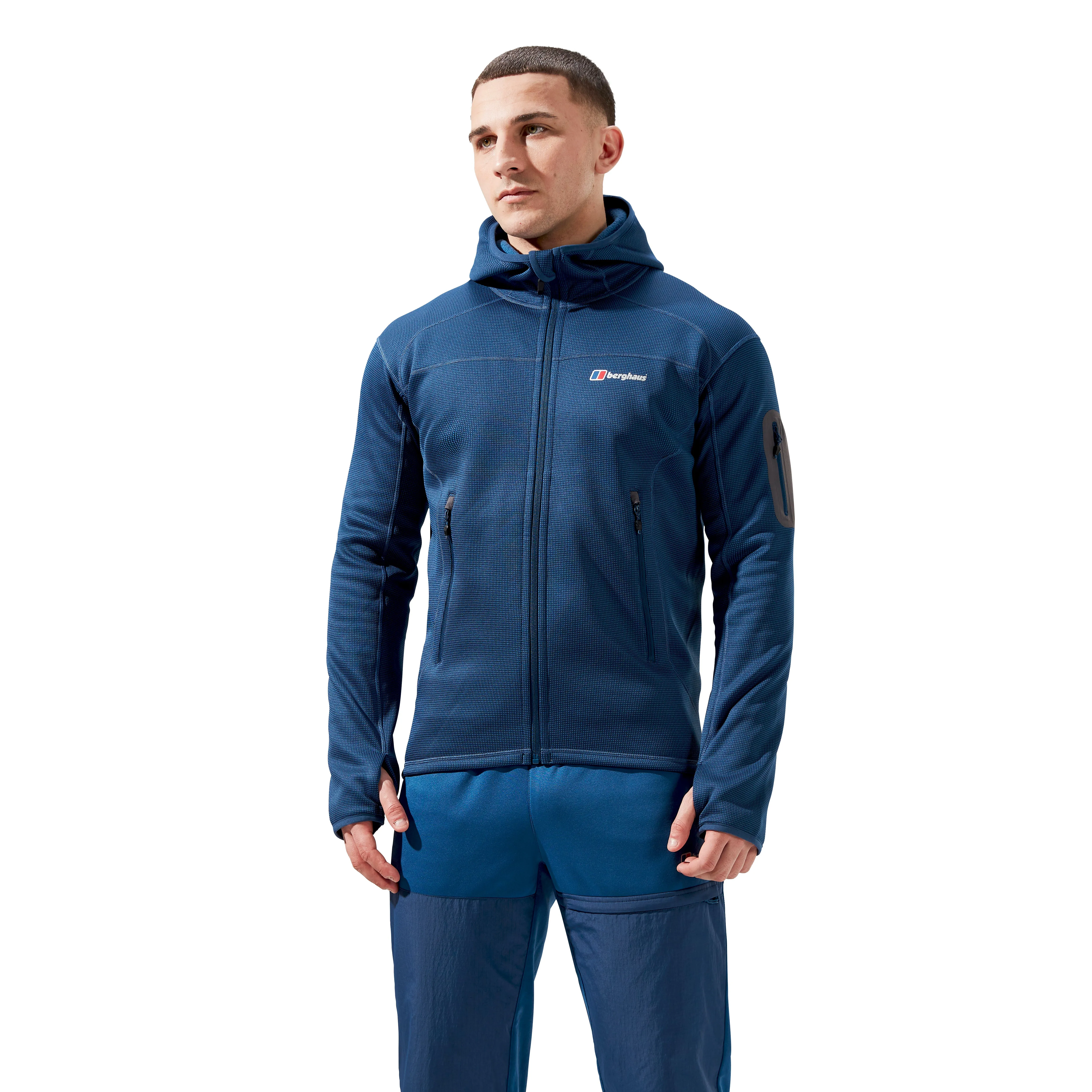 Berghaus Men's Pravitale Mountain 2.0 Hooded Full Zip Fleece (Murky Marine)