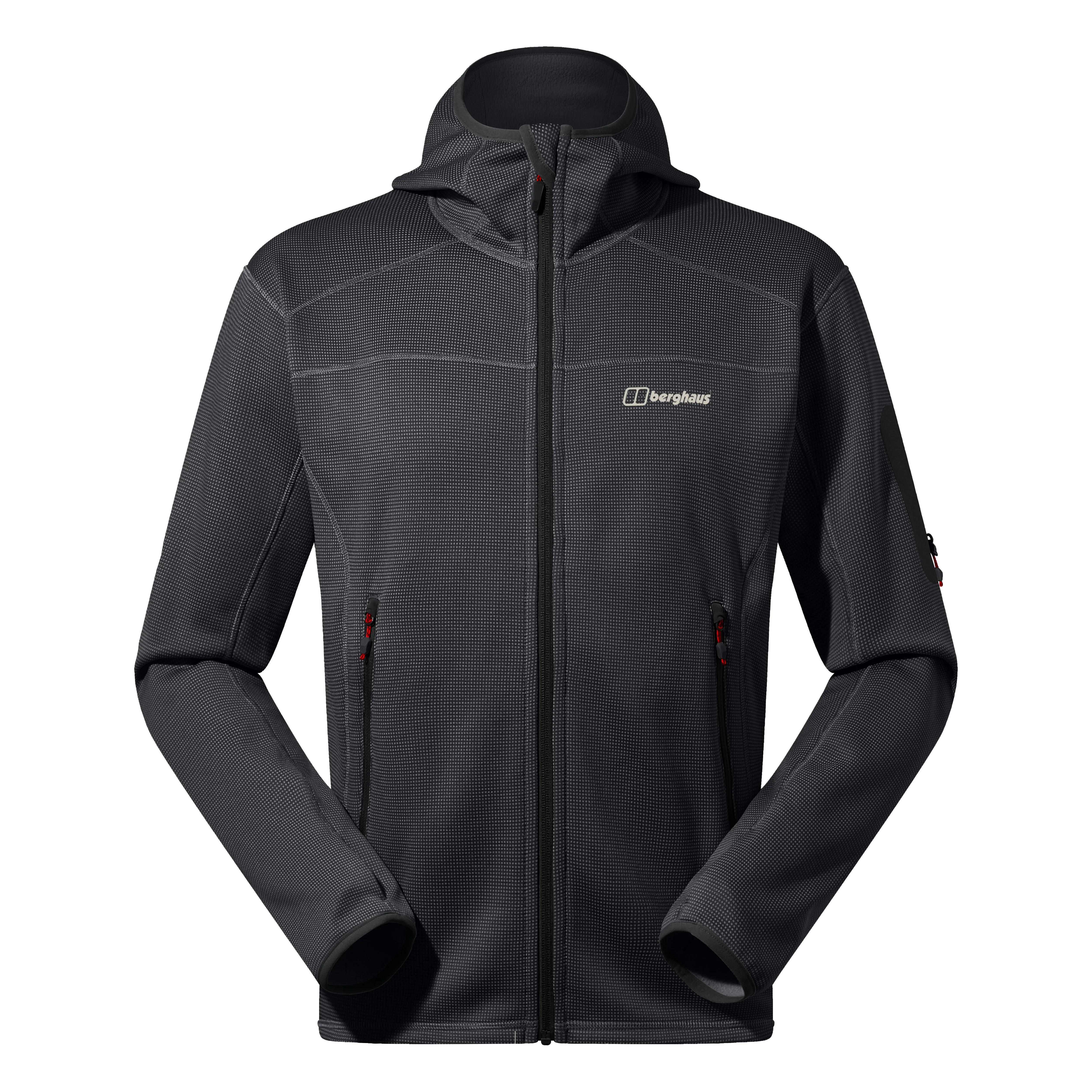 Berghaus Pravitale Mountain 2.0 Hooded Full Zip Fleece (Dark Grey/Black)