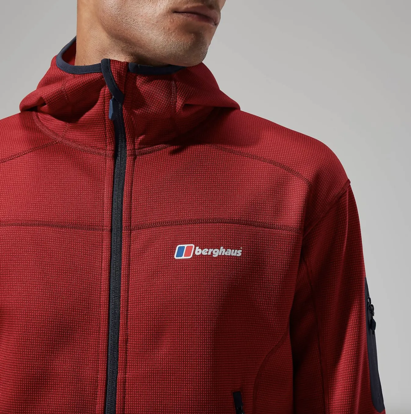 Berghaus Pravitale Mountain 2.0 Hooded Full Zip Fleece (Urban Red Dahlia/Hauterd/Night Sky)