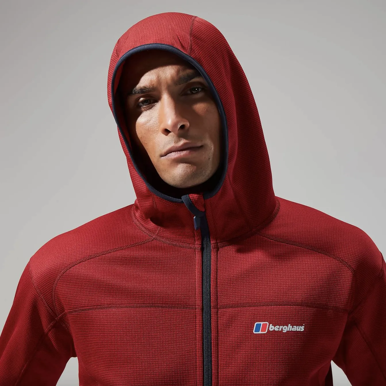 Berghaus Pravitale Mountain 2.0 Hooded Full Zip Fleece (Urban Red Dahlia/Hauterd/Night Sky)