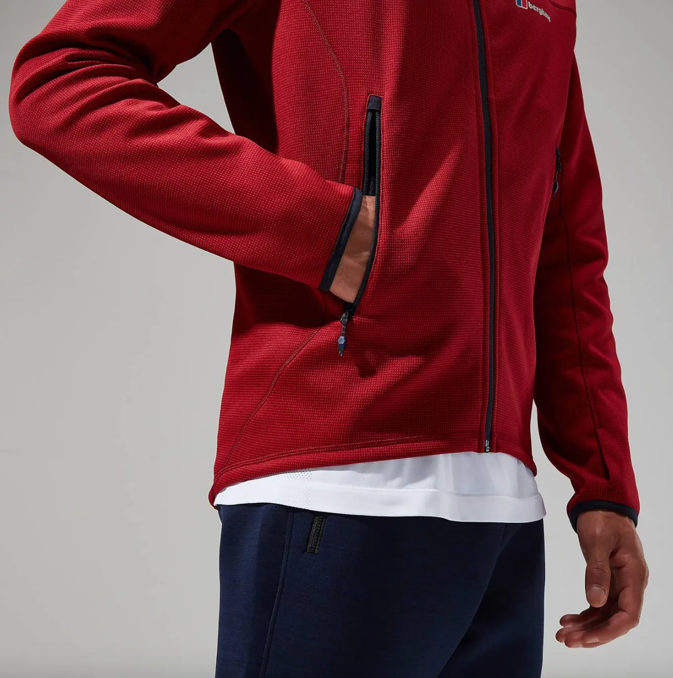 Berghaus Pravitale Mountain 2.0 Hooded Full Zip Fleece (Urban Red Dahlia/Hauterd/Night Sky)