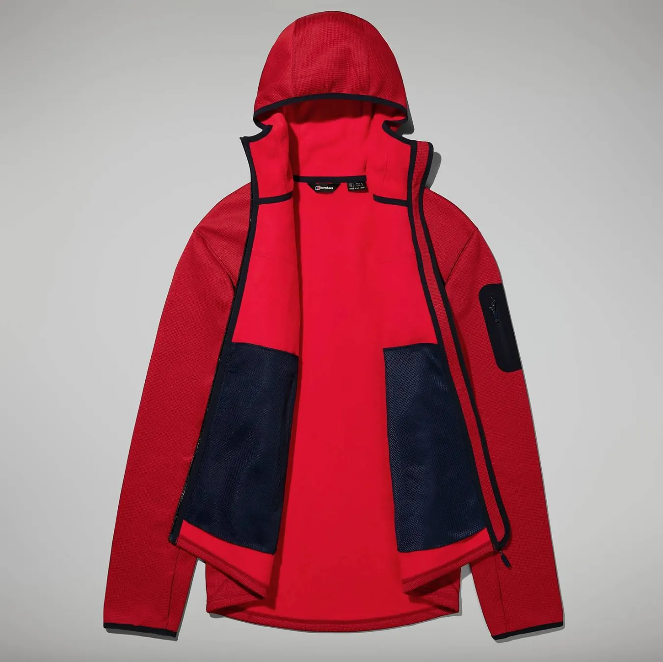 Berghaus Pravitale Mountain 2.0 Hooded Full Zip Fleece (Urban Red Dahlia/Hauterd/Night Sky)