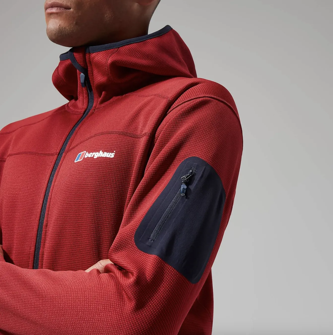 Berghaus Pravitale Mountain 2.0 Hooded Full Zip Fleece (Urban Red Dahlia/Hauterd/Night Sky)