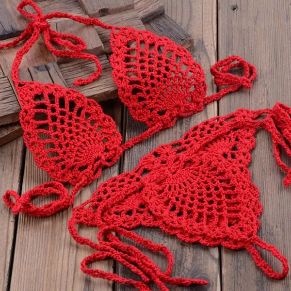 Boho Bliss Handmade Crochet Micro Thong Bikini Set