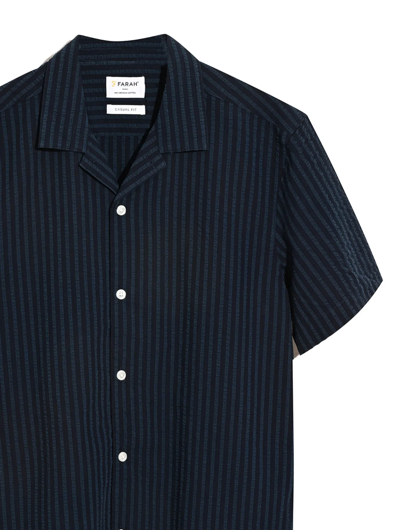 Brook Short Sleeve Revere Shirt In True Navy