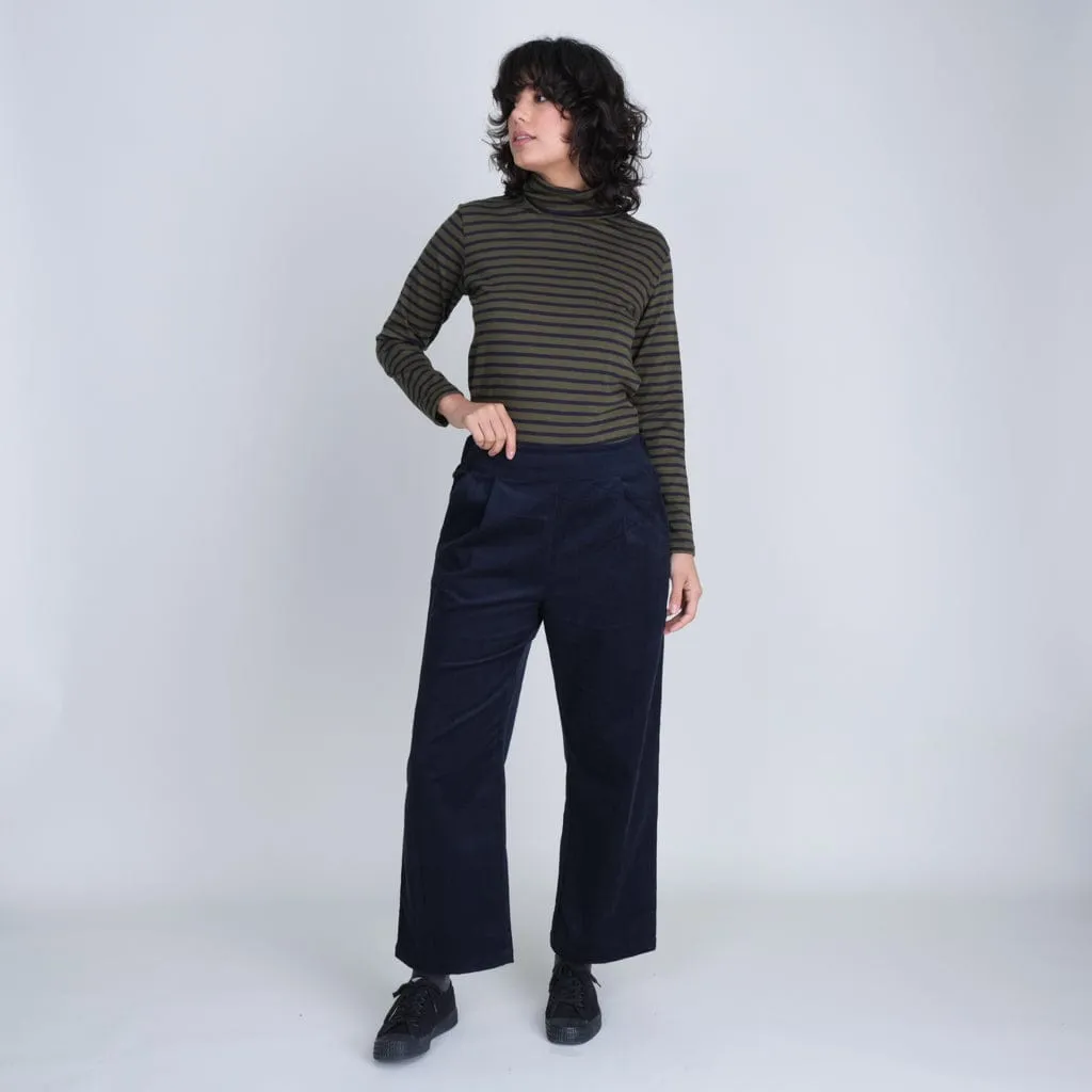 Carine Cotton Corduroy Day Trousers | Navy