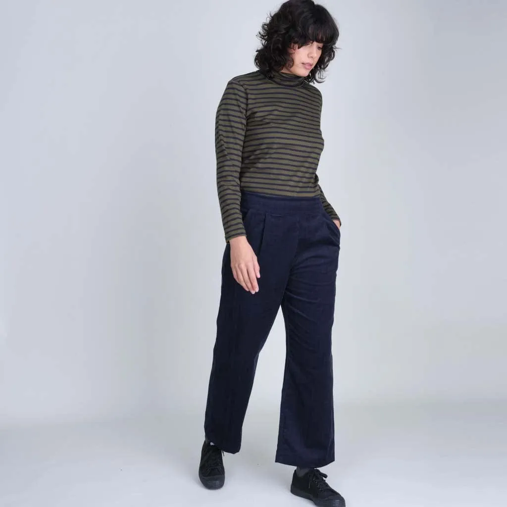 Carine Cotton Corduroy Day Trousers | Navy