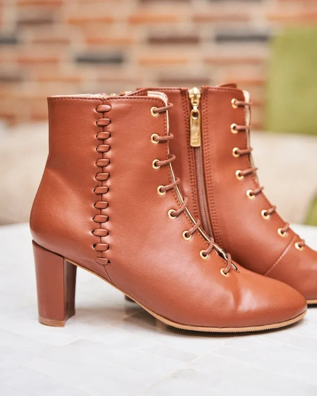 Chester Vegan Leather Lace-up Boots | Camel