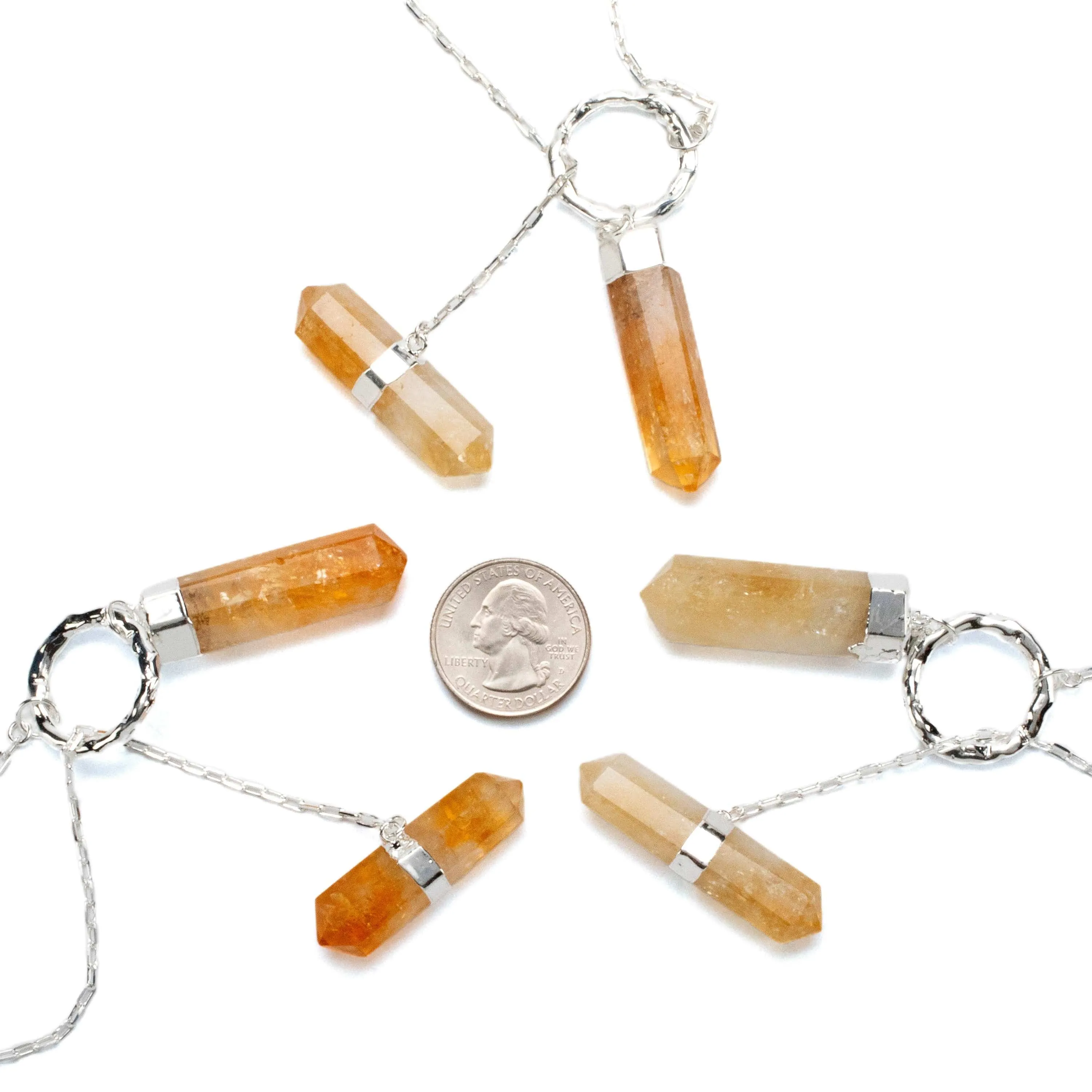 Citrine Y Necklace