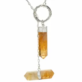 Citrine Y Necklace