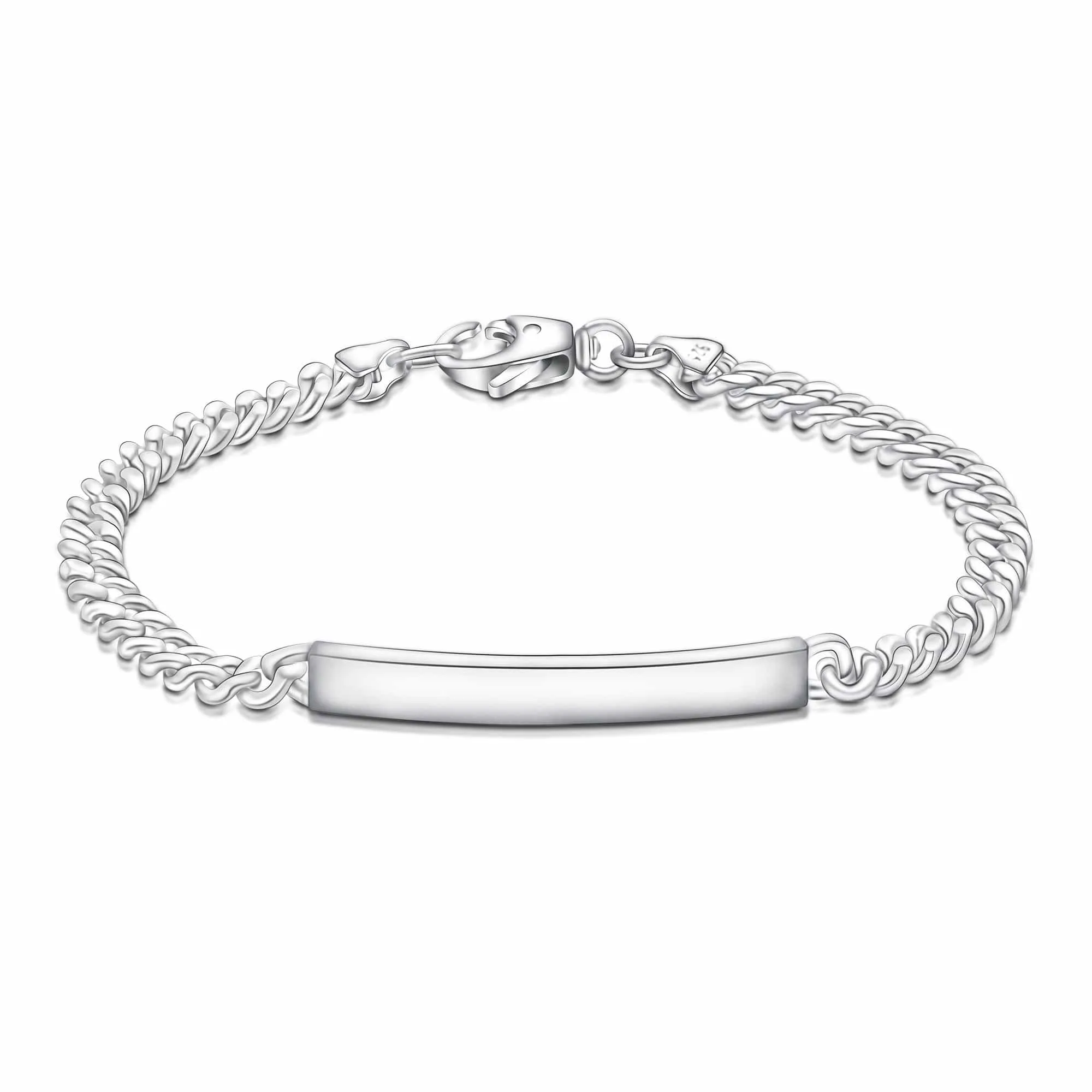 Classic Men Tag Sterling Silver Bracelet