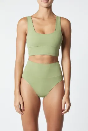 Contour Crop Top Olive