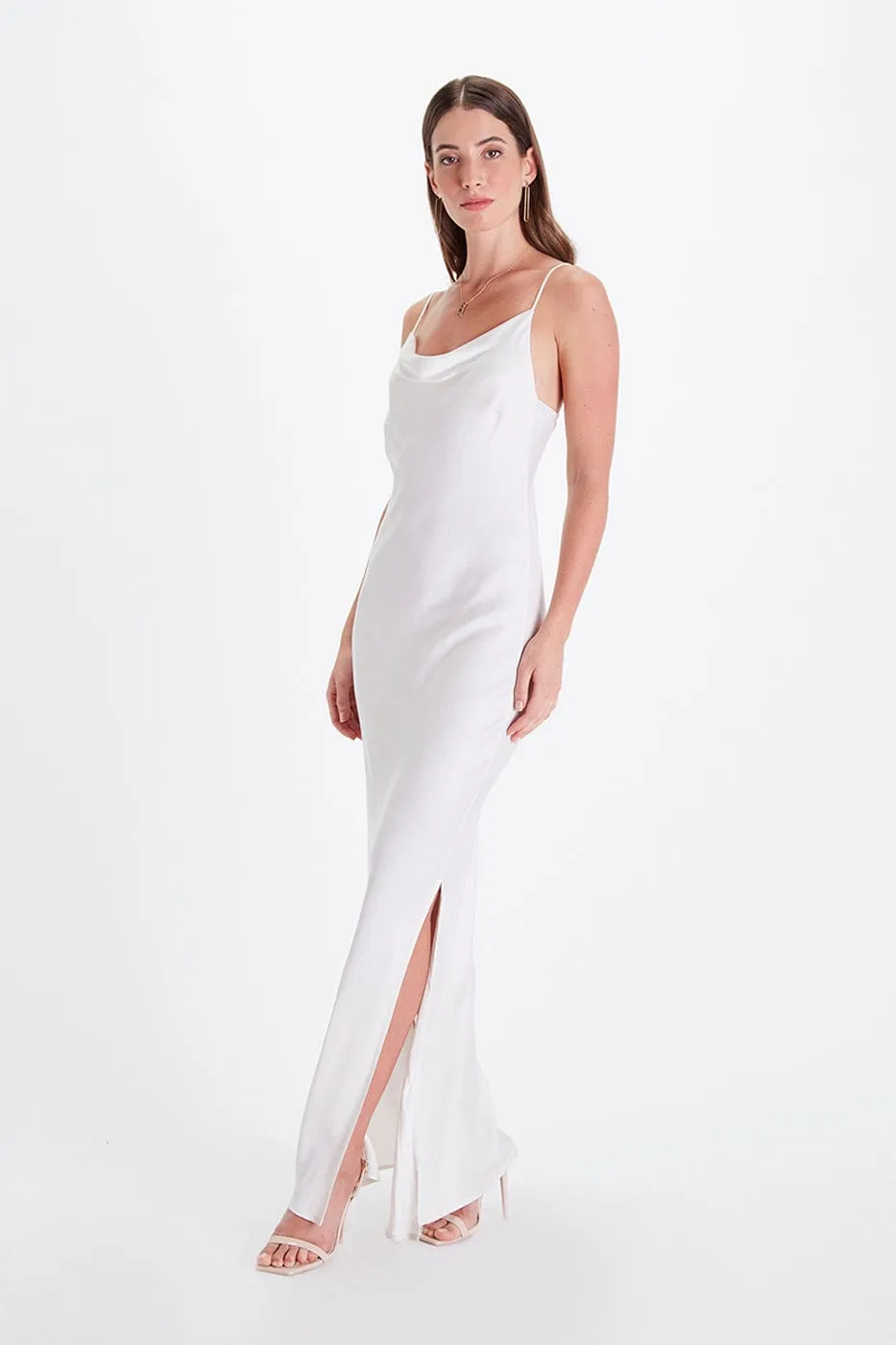 Cowl Neck TENCEL Modal Vegan Gown | Snow White