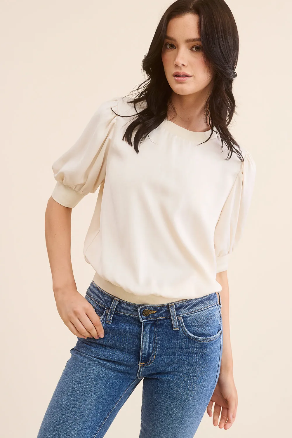 Cream Puff Sleeve Top