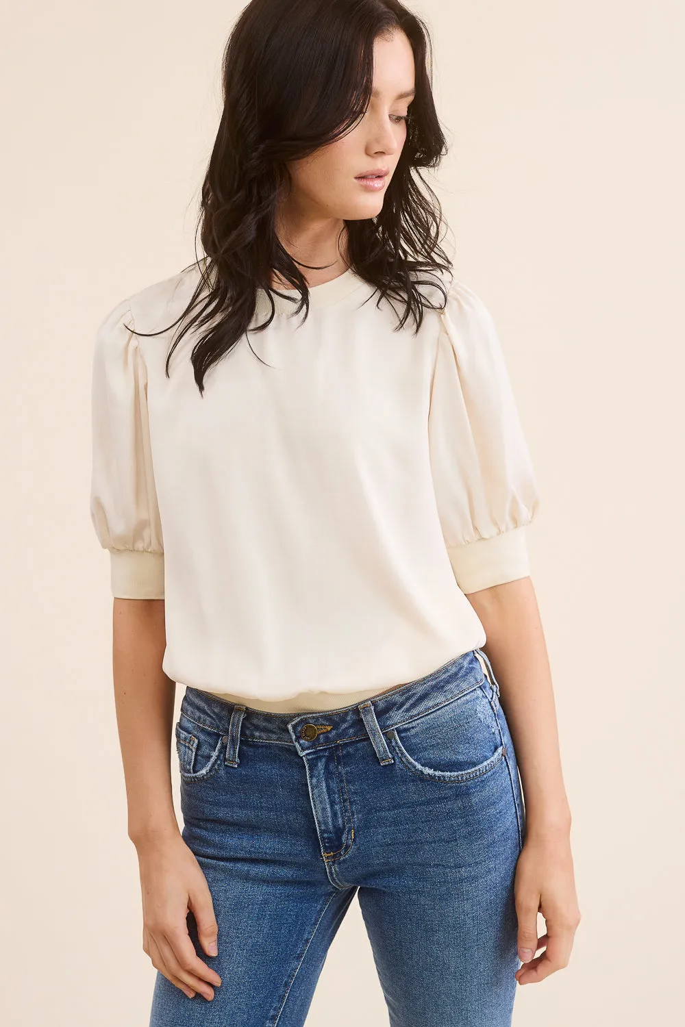 Cream Puff Sleeve Top