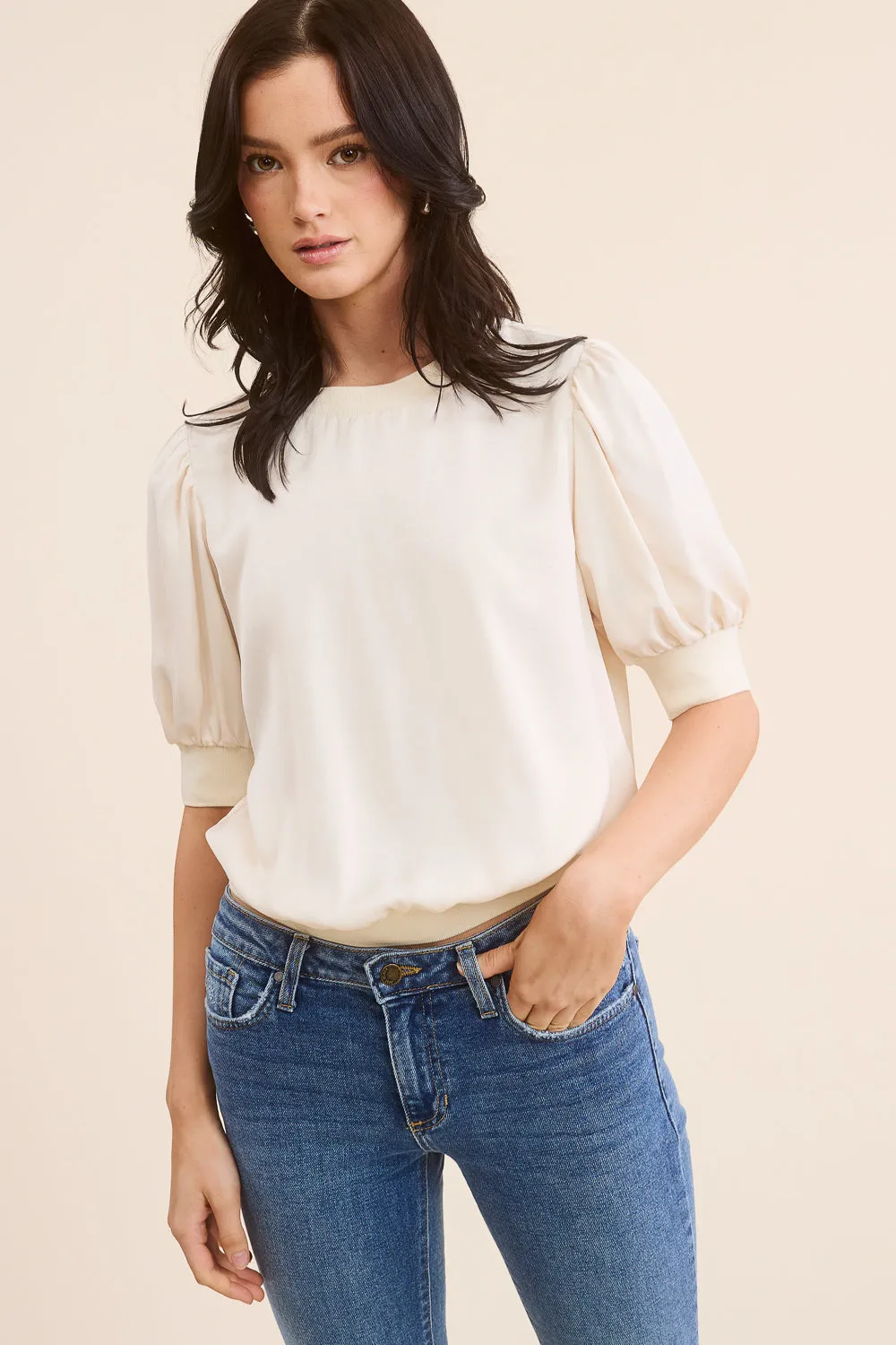 Cream Puff Sleeve Top