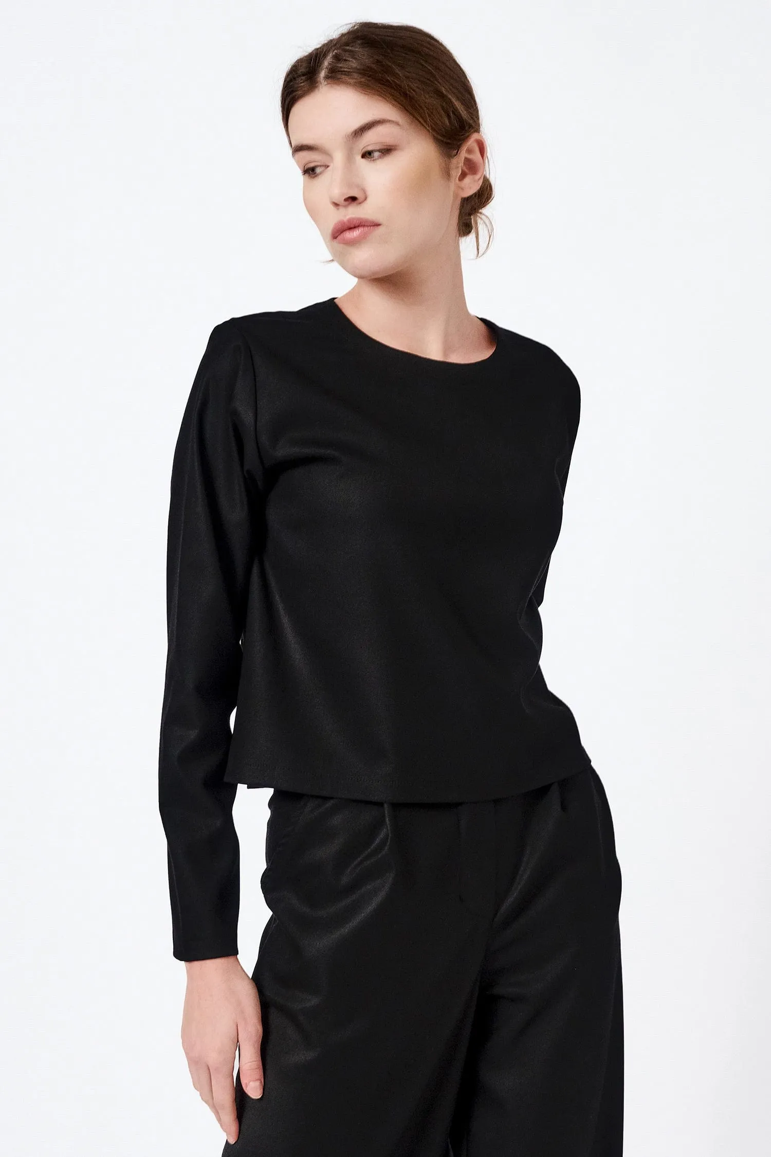 Cropped Long-Sleeved Bamboo Blouse | Multiple Colours