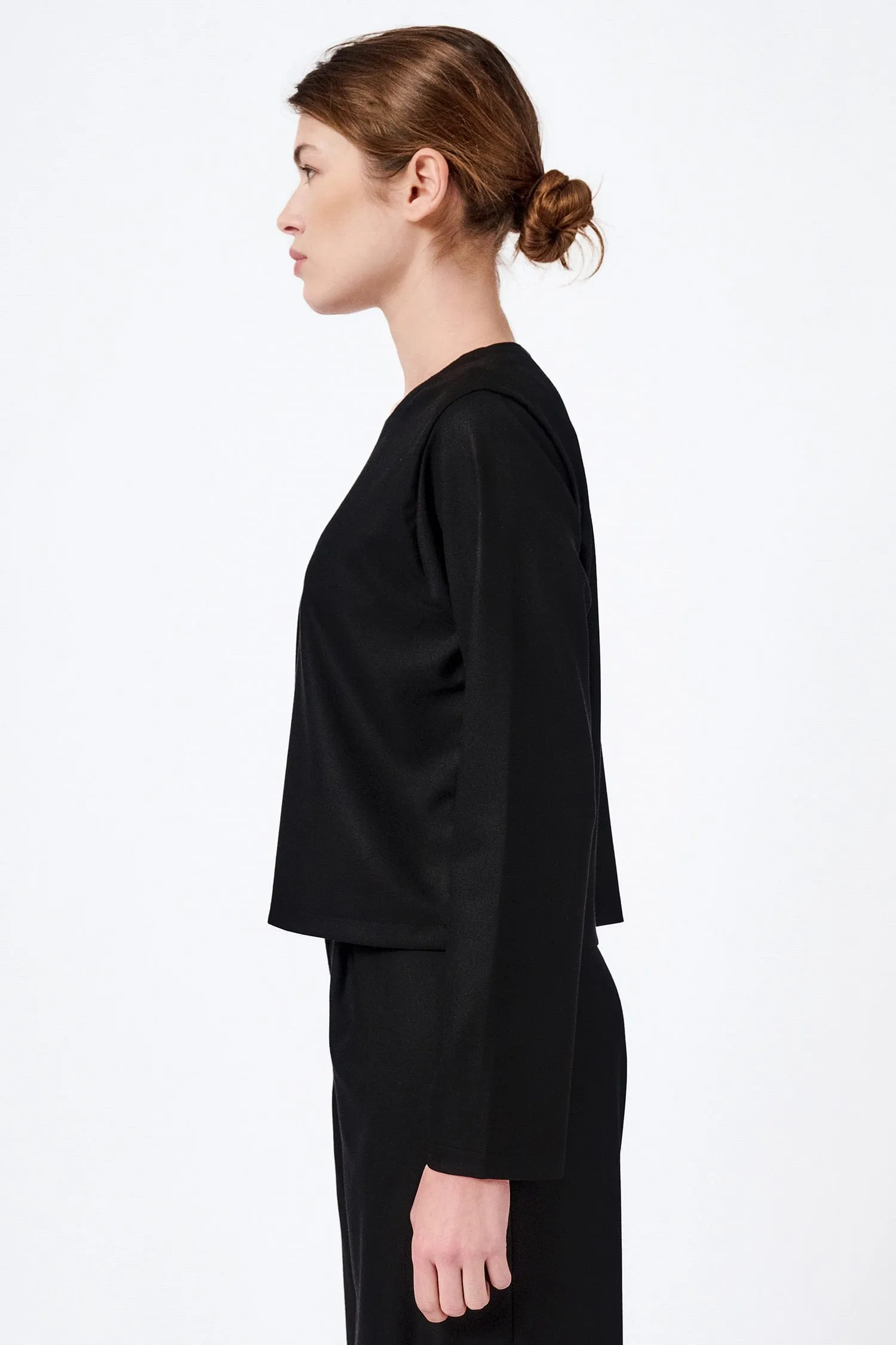 Cropped Long-Sleeved Bamboo Blouse | Multiple Colours