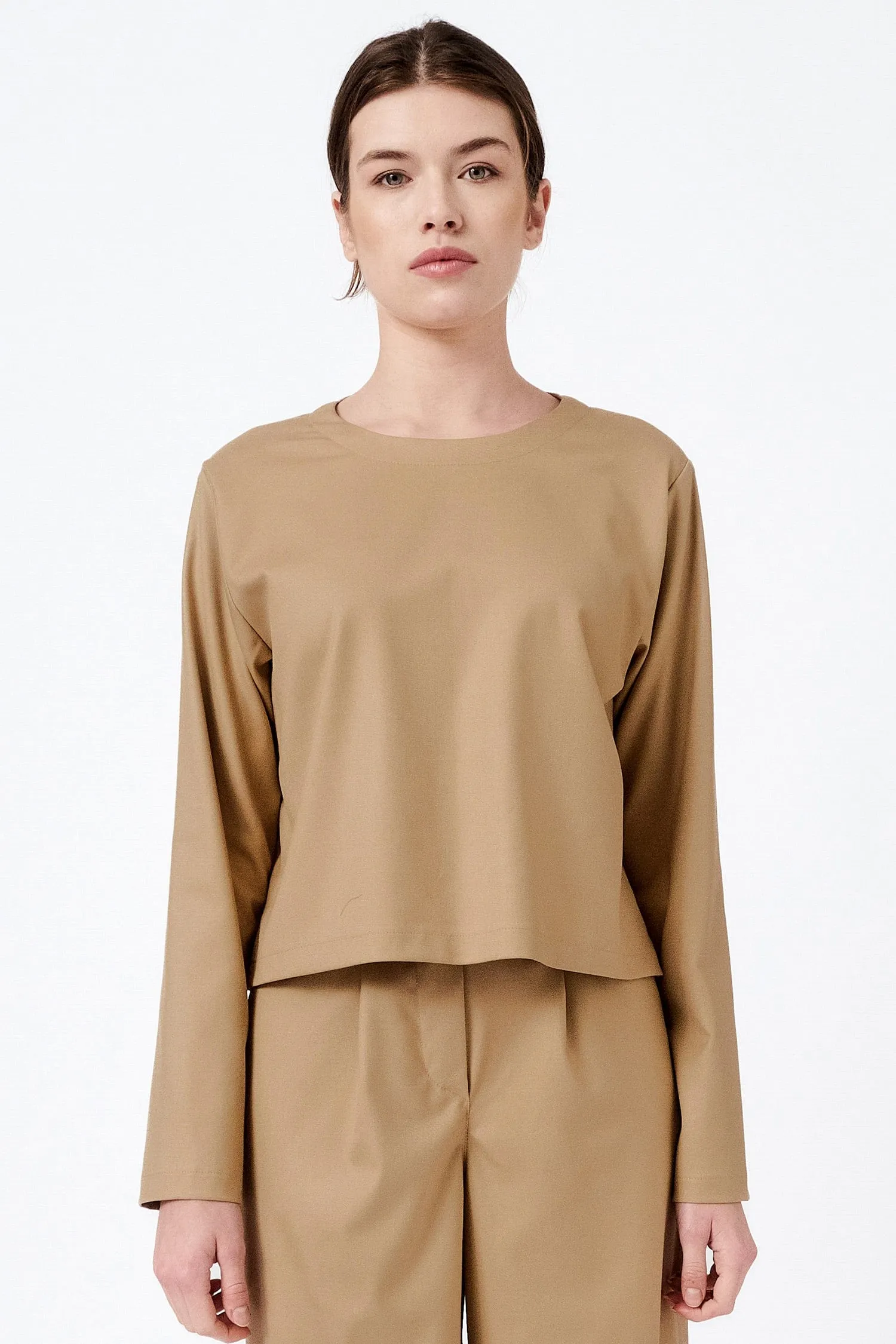 Cropped Long-Sleeved Bamboo Blouse | Multiple Colours