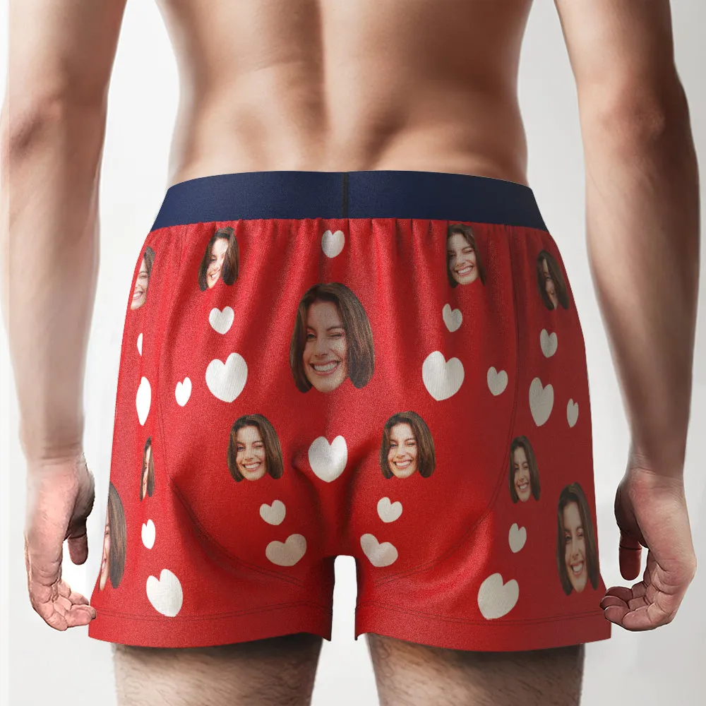 Custom Face Boxer Shorts I LICKED IT Personalized Waistband Casual Underwear for Him