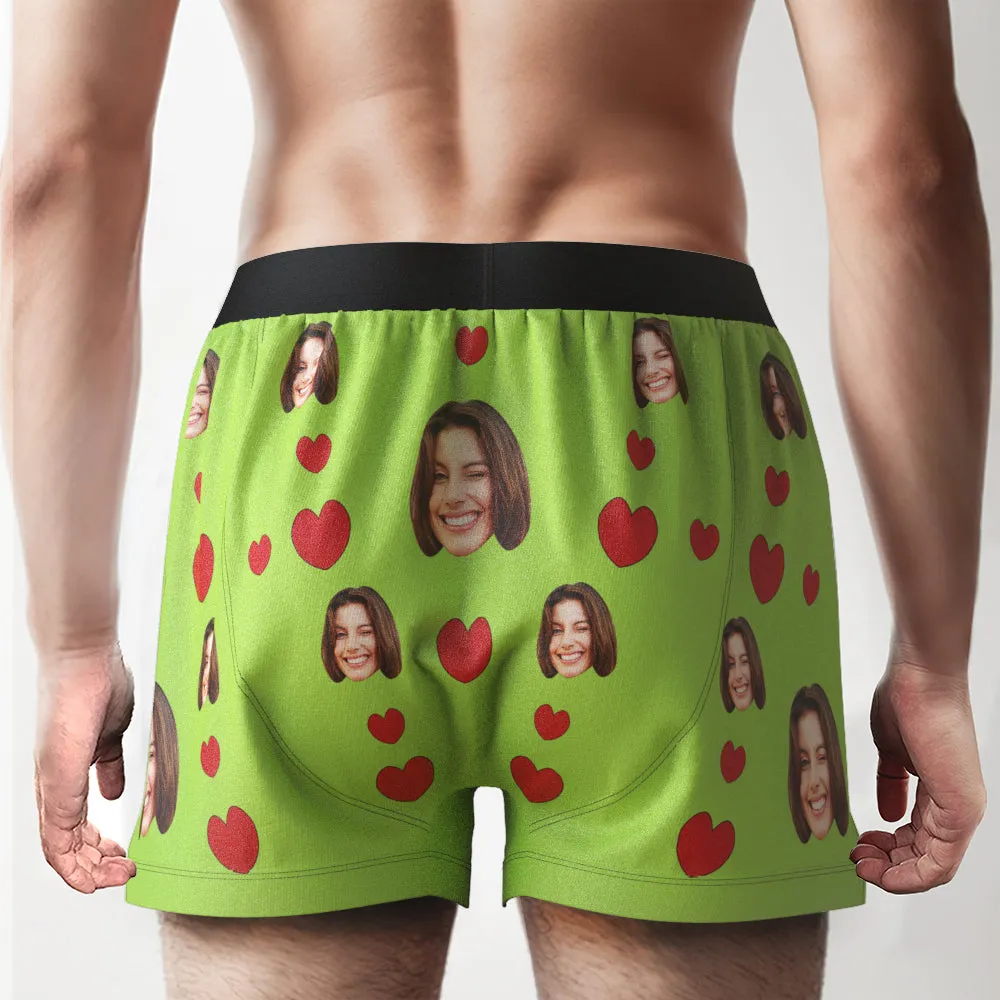 Custom Face Boxer Shorts I LICKED IT Personalized Waistband Casual Underwear for Him