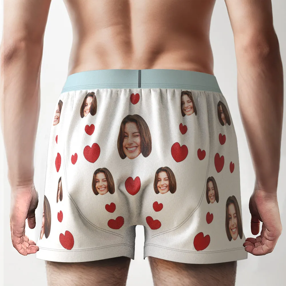 Custom Face Boxer Shorts I LICKED IT Personalized Waistband Casual Underwear for Him