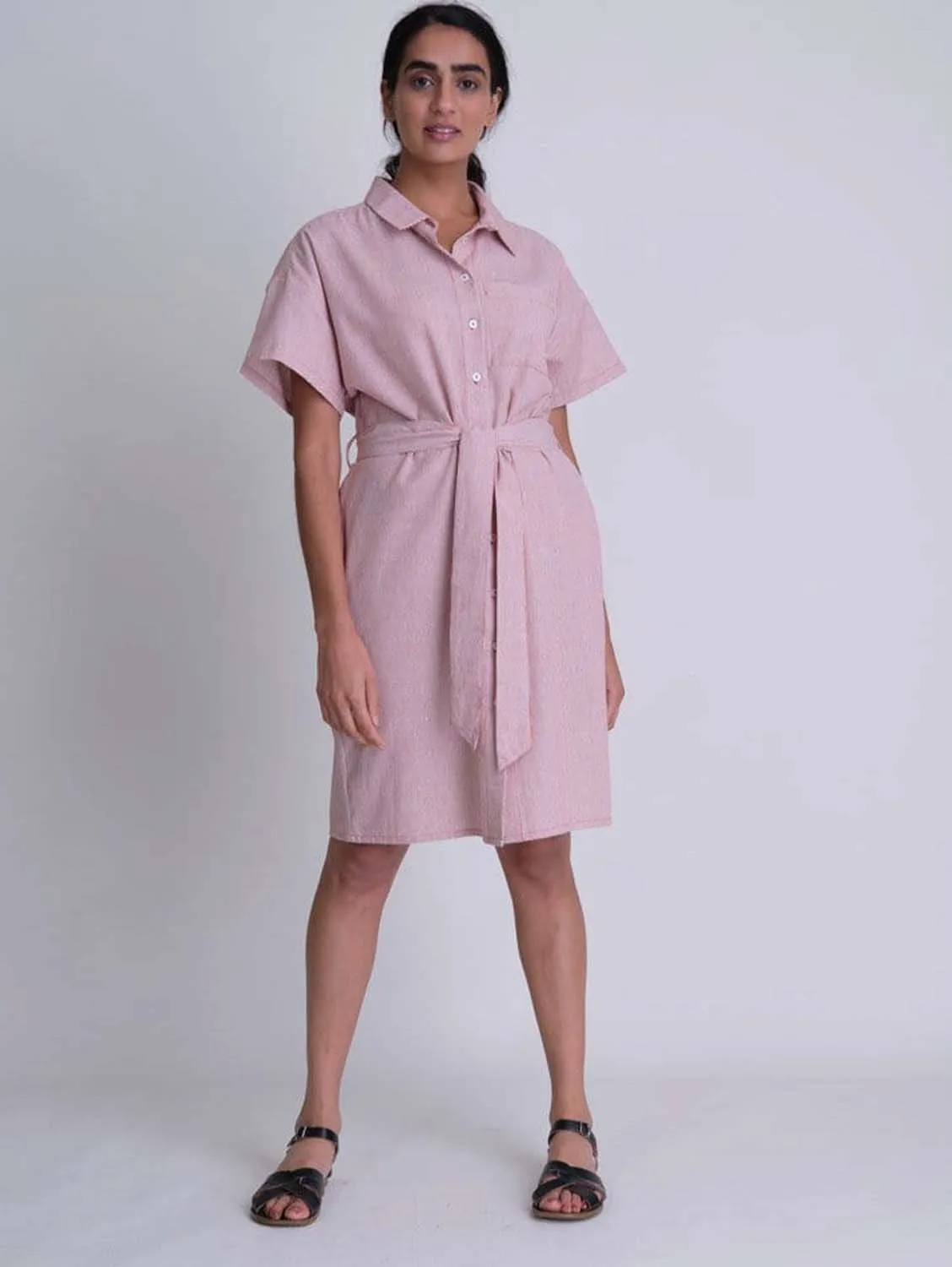 Dahlia Cotton Shirt Dress | Rust Stripe