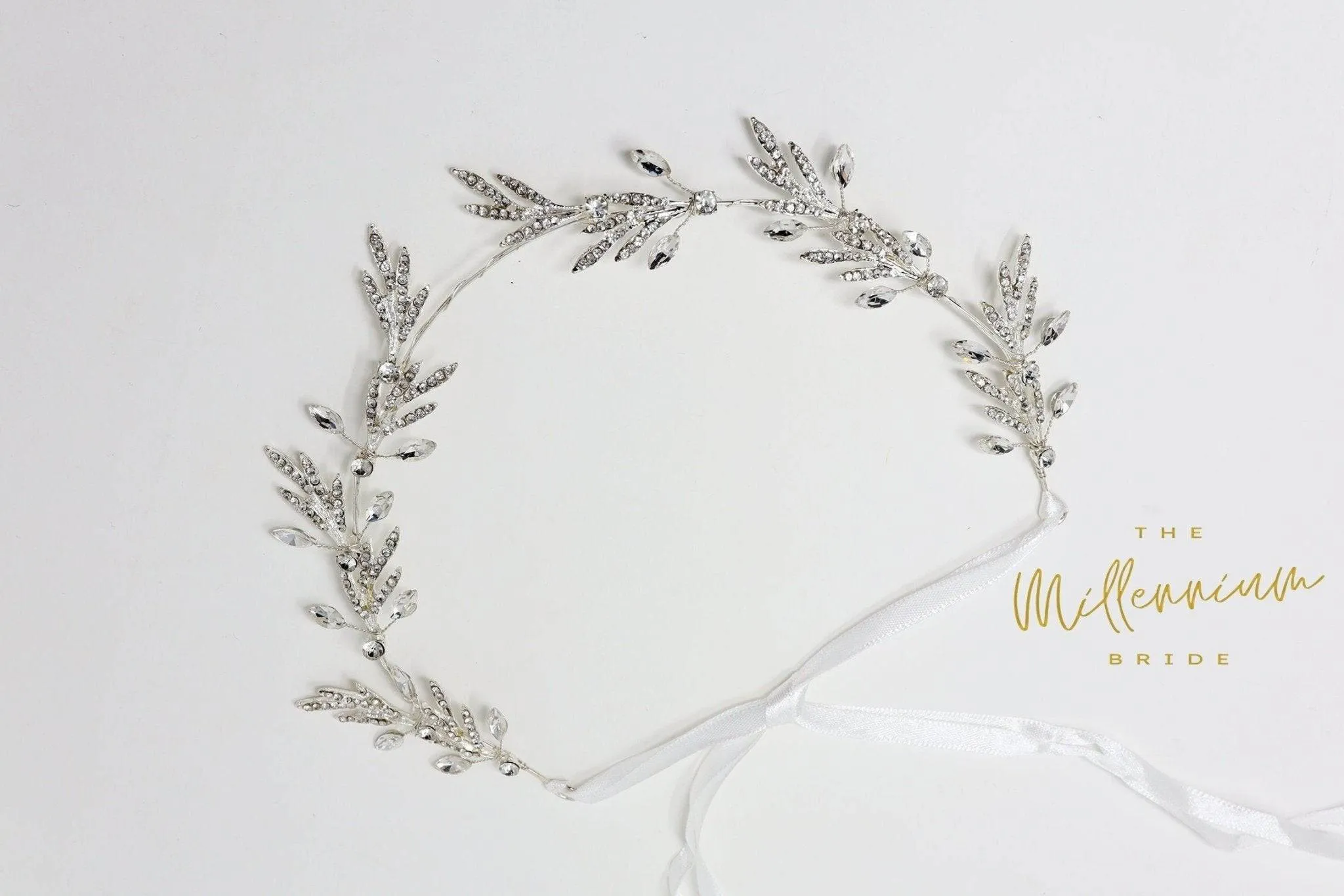 Dainty Rhinestones Crystal Vine Leaves Headband, Bridal Hair Vine, Delicate Headband, Hair accessories.