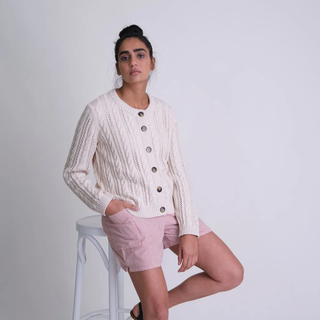 Daria Organic Cotton Shorts | Pink Stripe