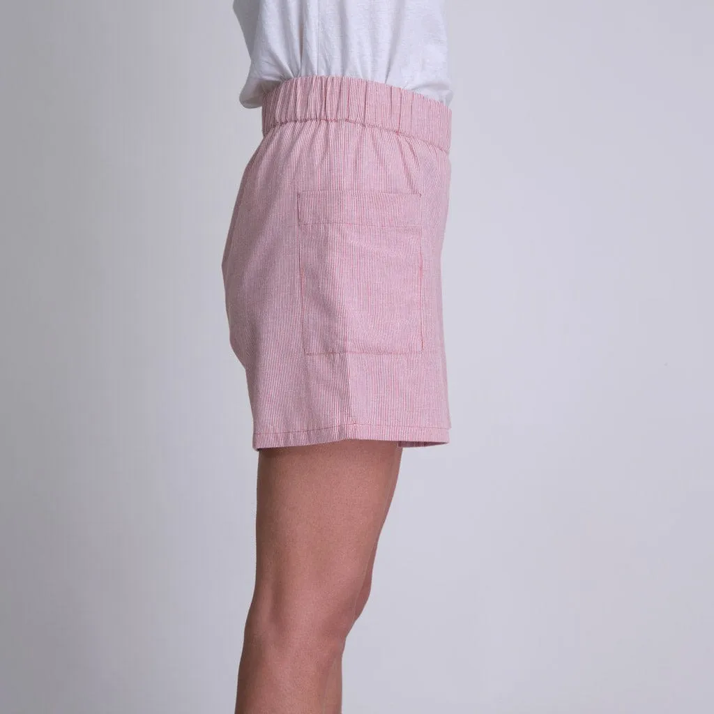 Daria Organic Cotton Shorts | Pink Stripe