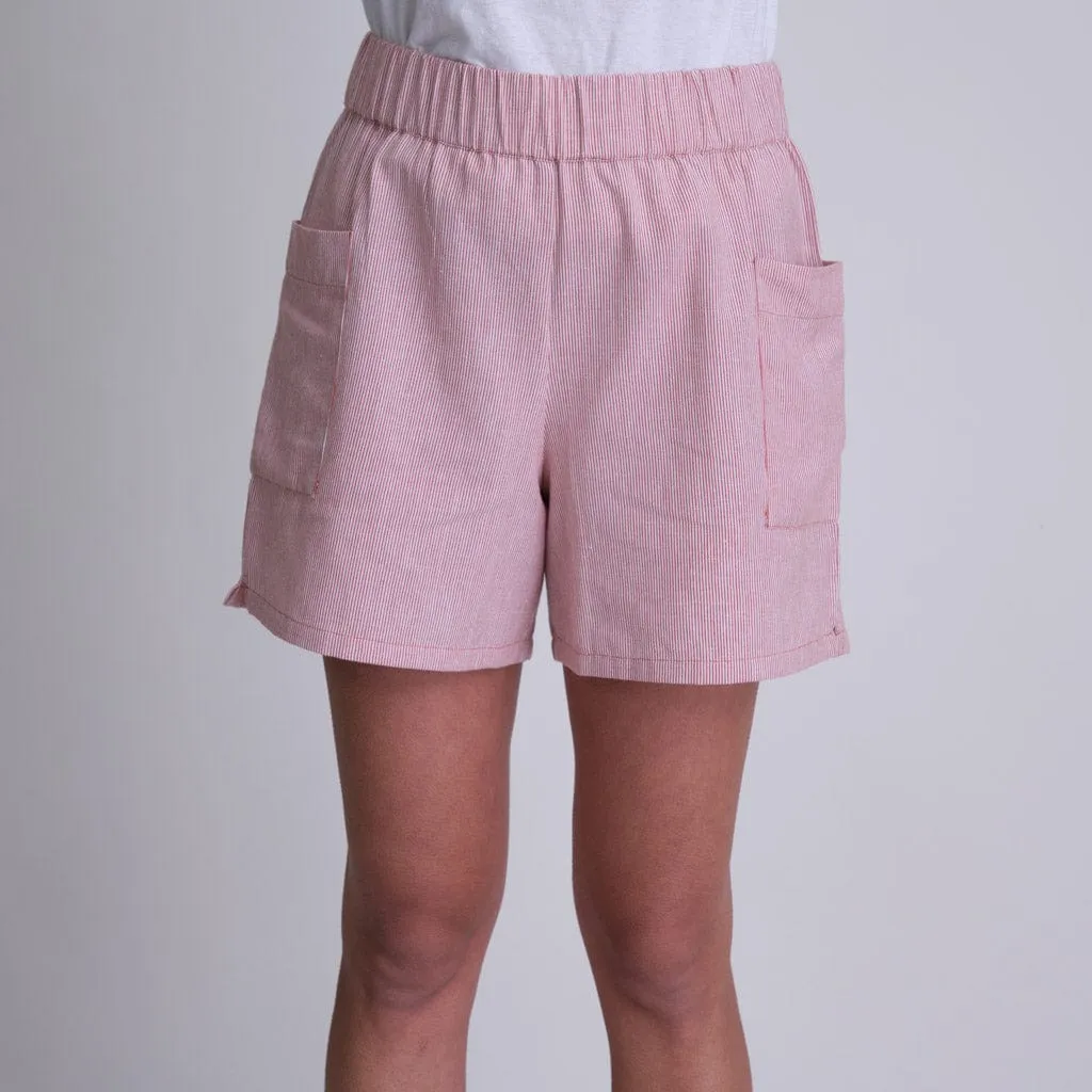 Daria Organic Cotton Shorts | Pink Stripe