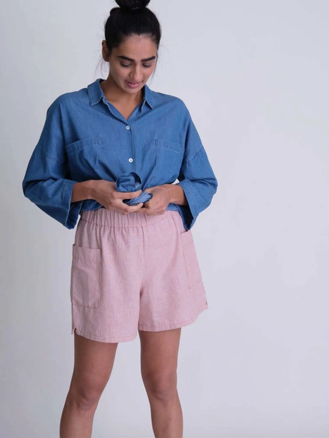 Daria Organic Cotton Shorts | Pink Stripe