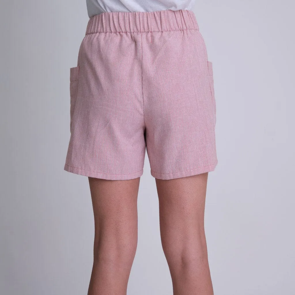 Daria Organic Cotton Shorts | Pink Stripe