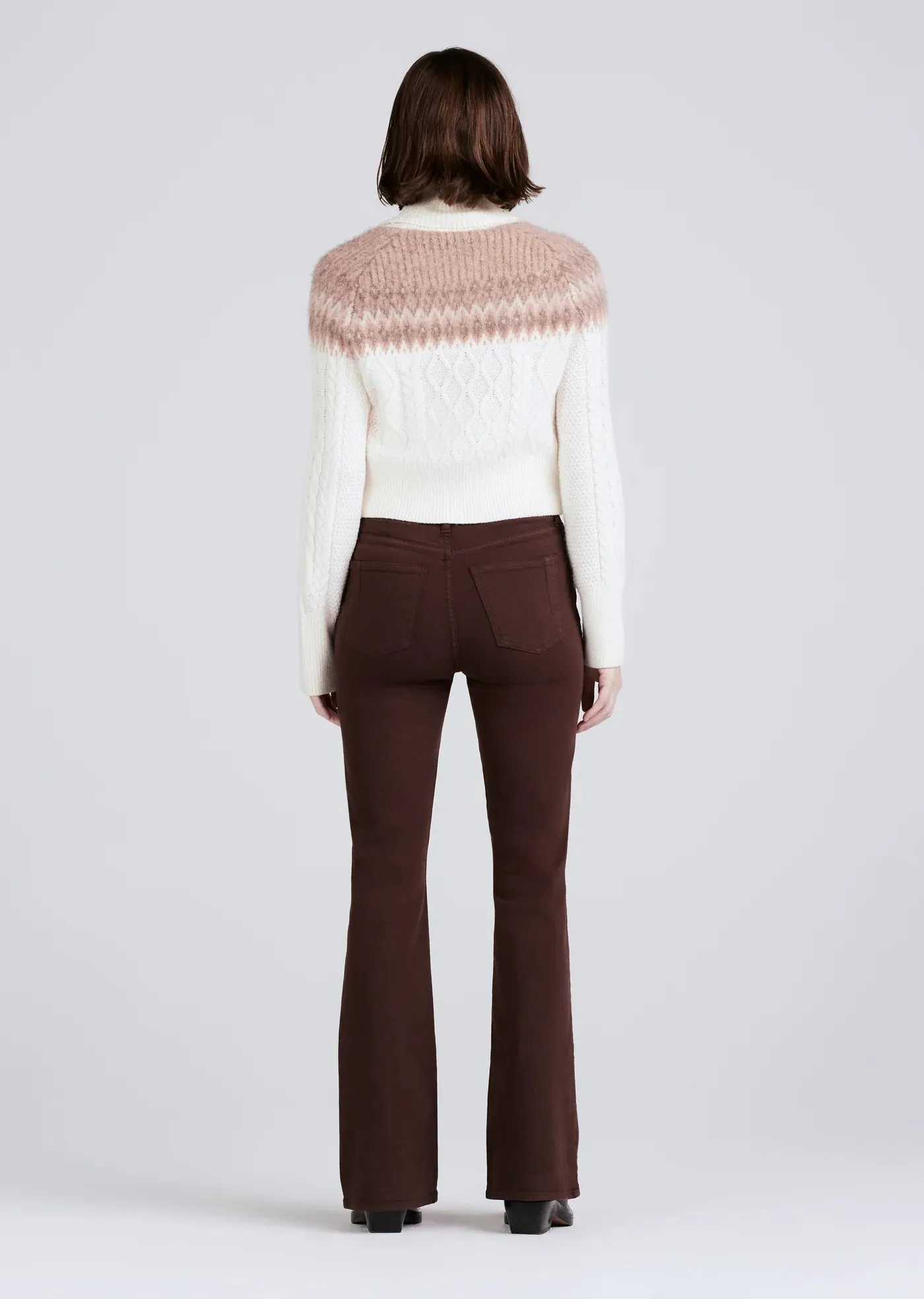 Derek Lam 10 Crosby High Rise Flare Jeans Chocolate