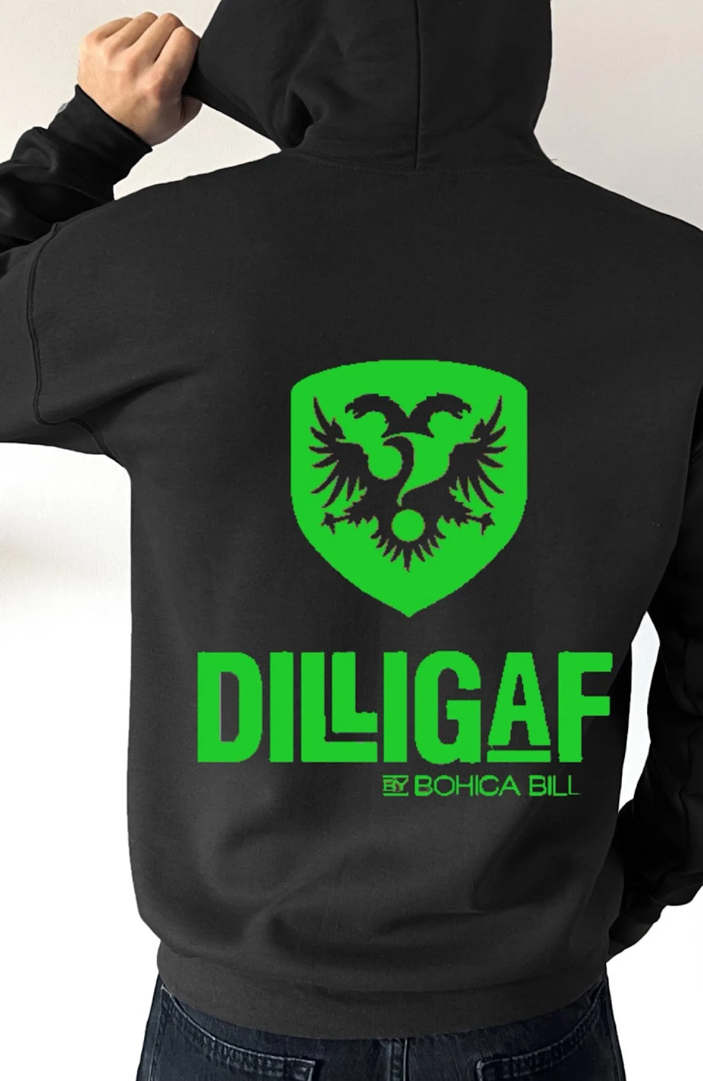 Dilligaf Neon Classic Zip Up Hoodie