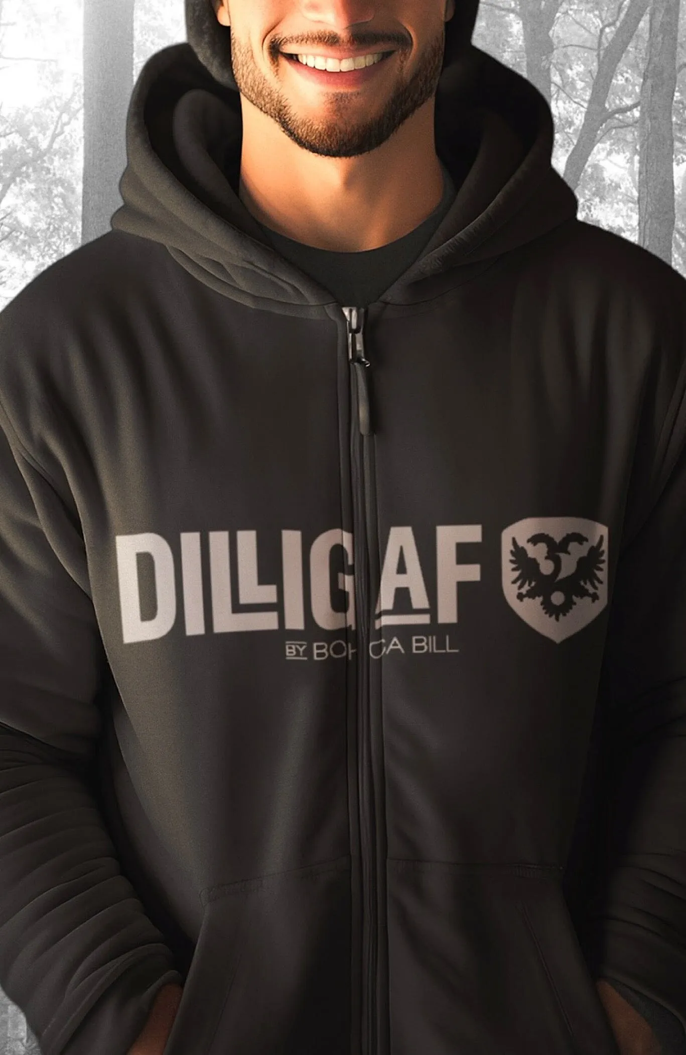 Dilligaf Neon Classic Zip Up Hoodie